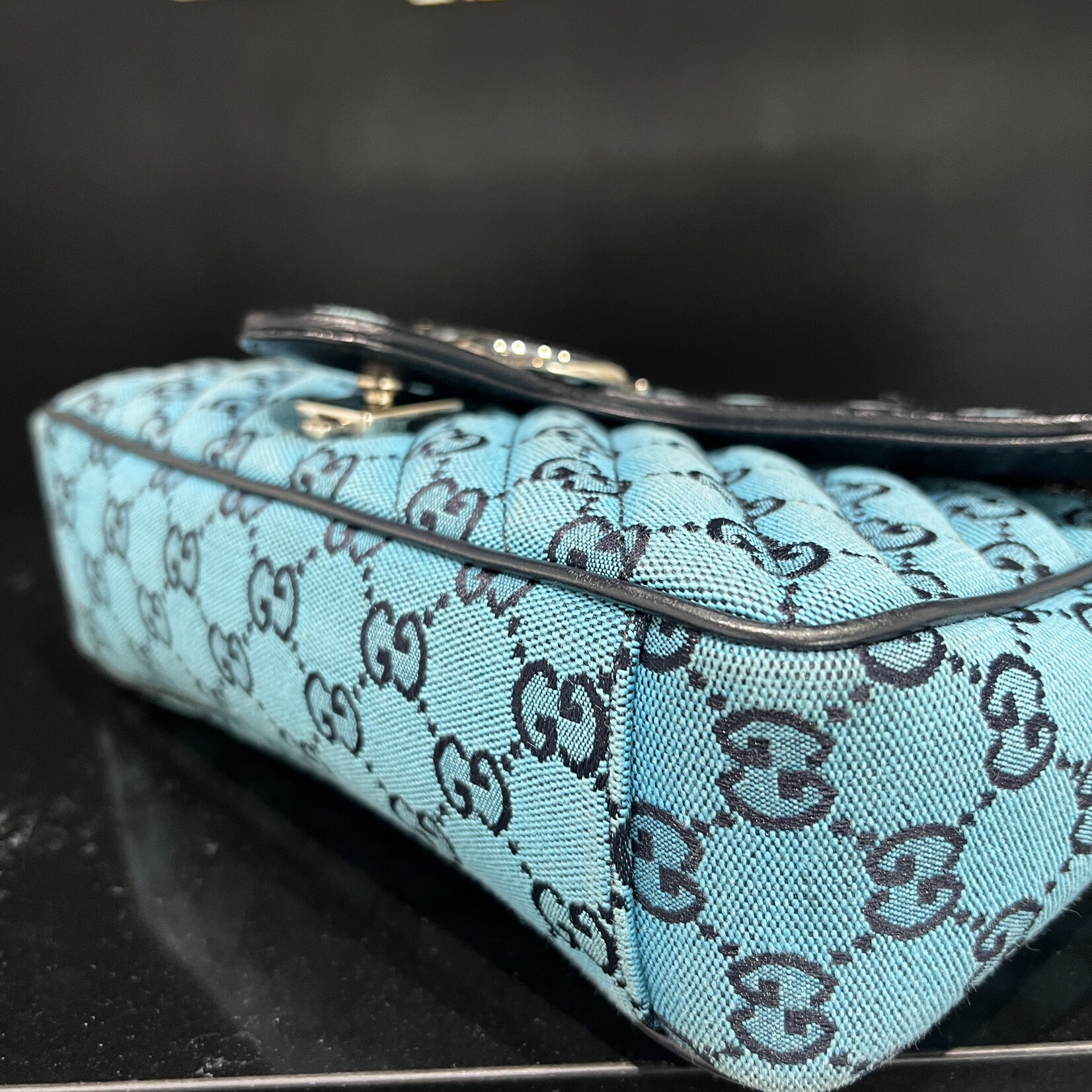 Gucci SOLD - Gucci Marmont Flap Bag Blue