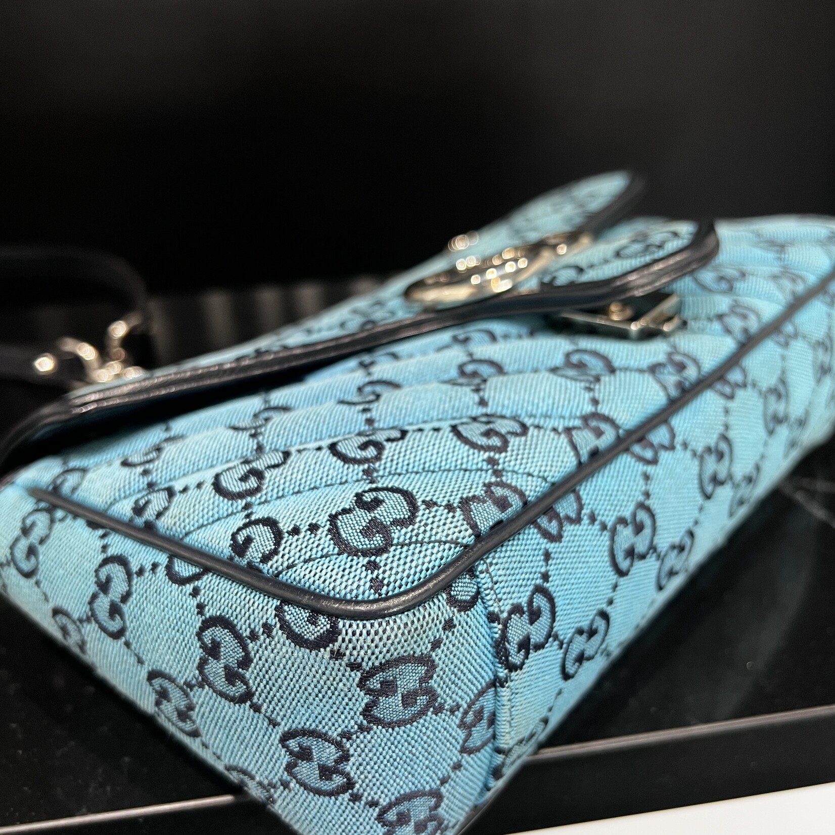 Gucci SOLD - Gucci Marmont Flap Bag Blue