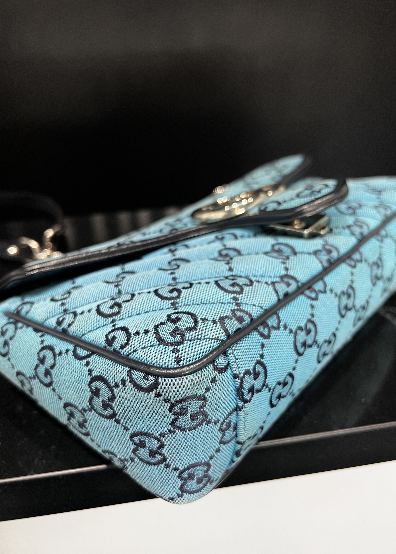 Gucci SOLD - Gucci Marmont Flap Bag Blue