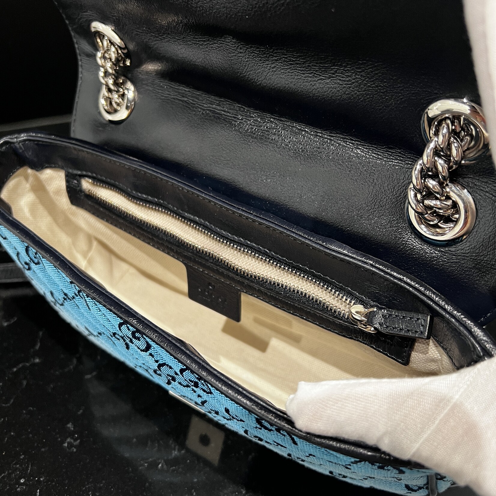 Gucci SOLD - Gucci Marmont Flap Bag Blue