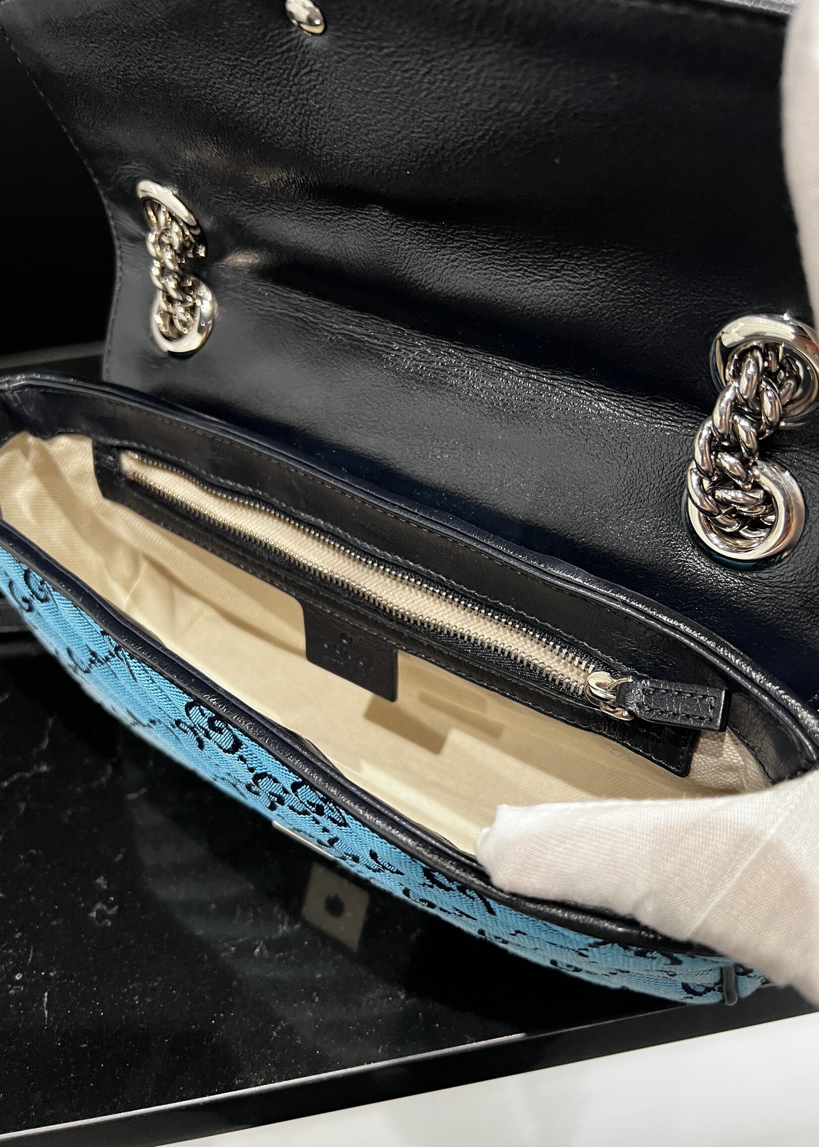 Gucci SOLD - Gucci Marmont Flap Bag Blue