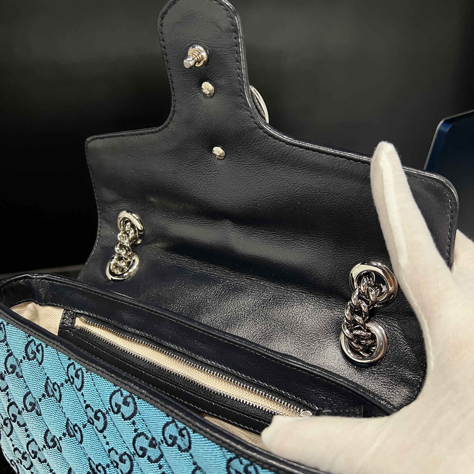 Gucci SOLD - Gucci Marmont Flap Bag Blue