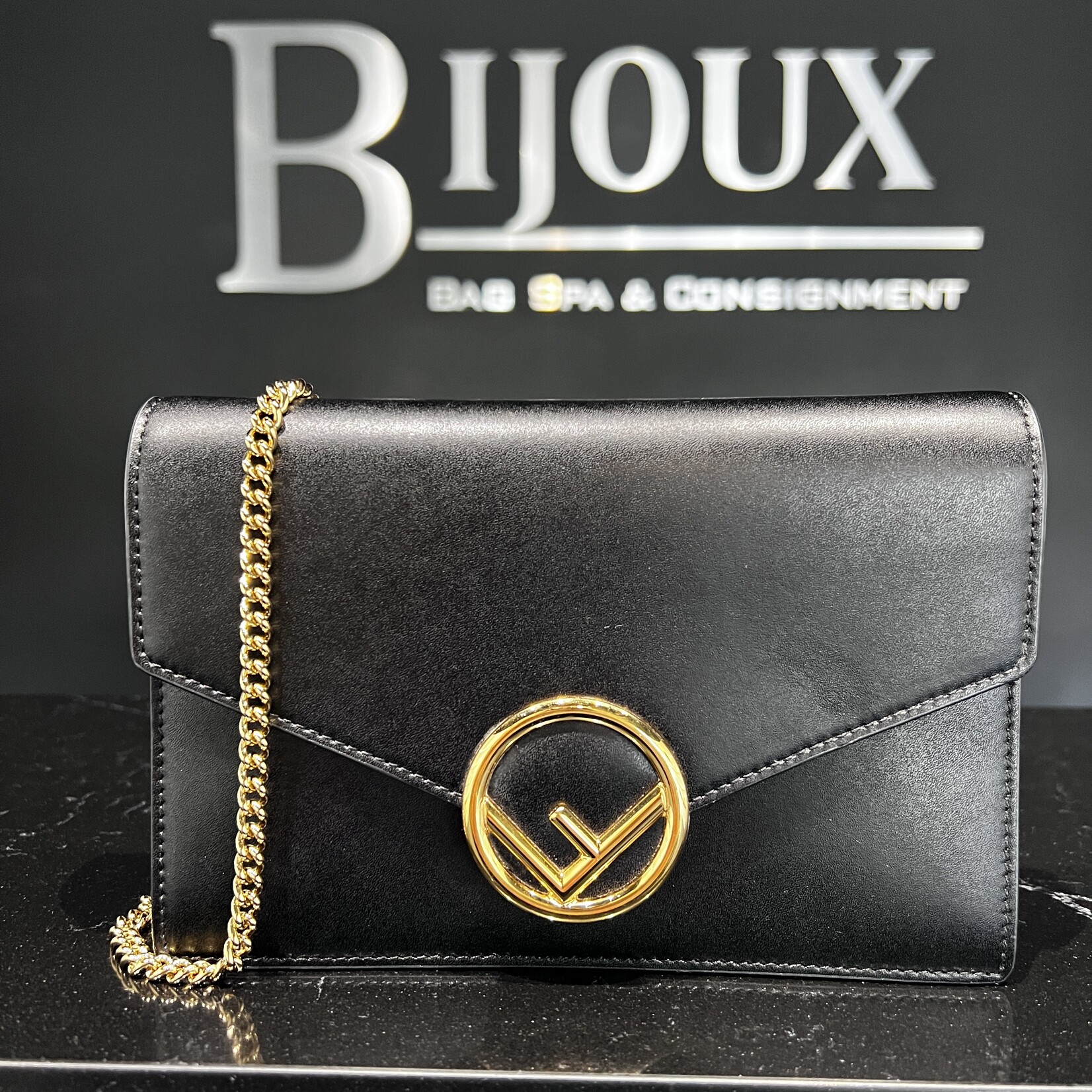 Fendi SOLD- Fendi F Logo Wallet on Chain