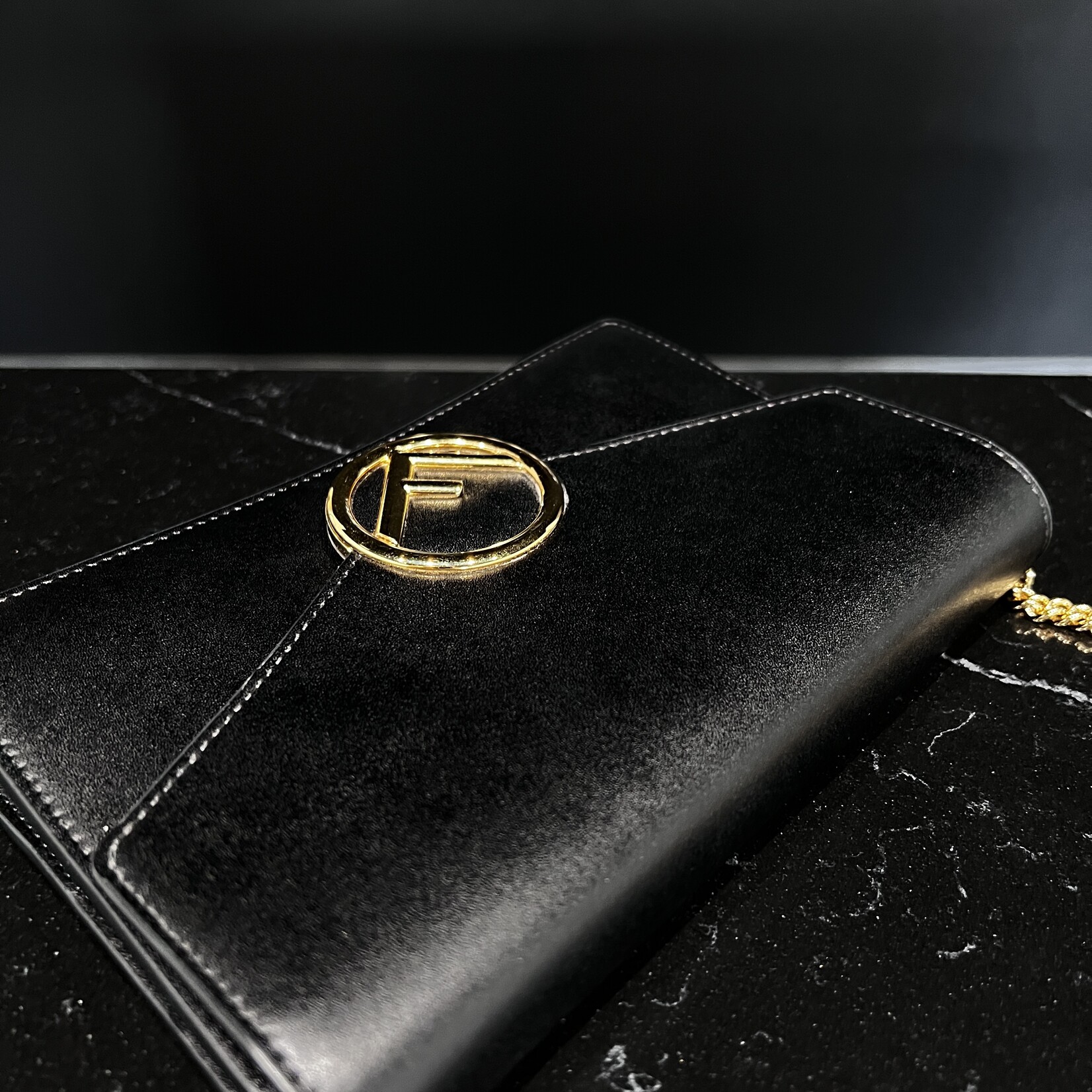 Fendi SOLD- Fendi F Logo Wallet on Chain