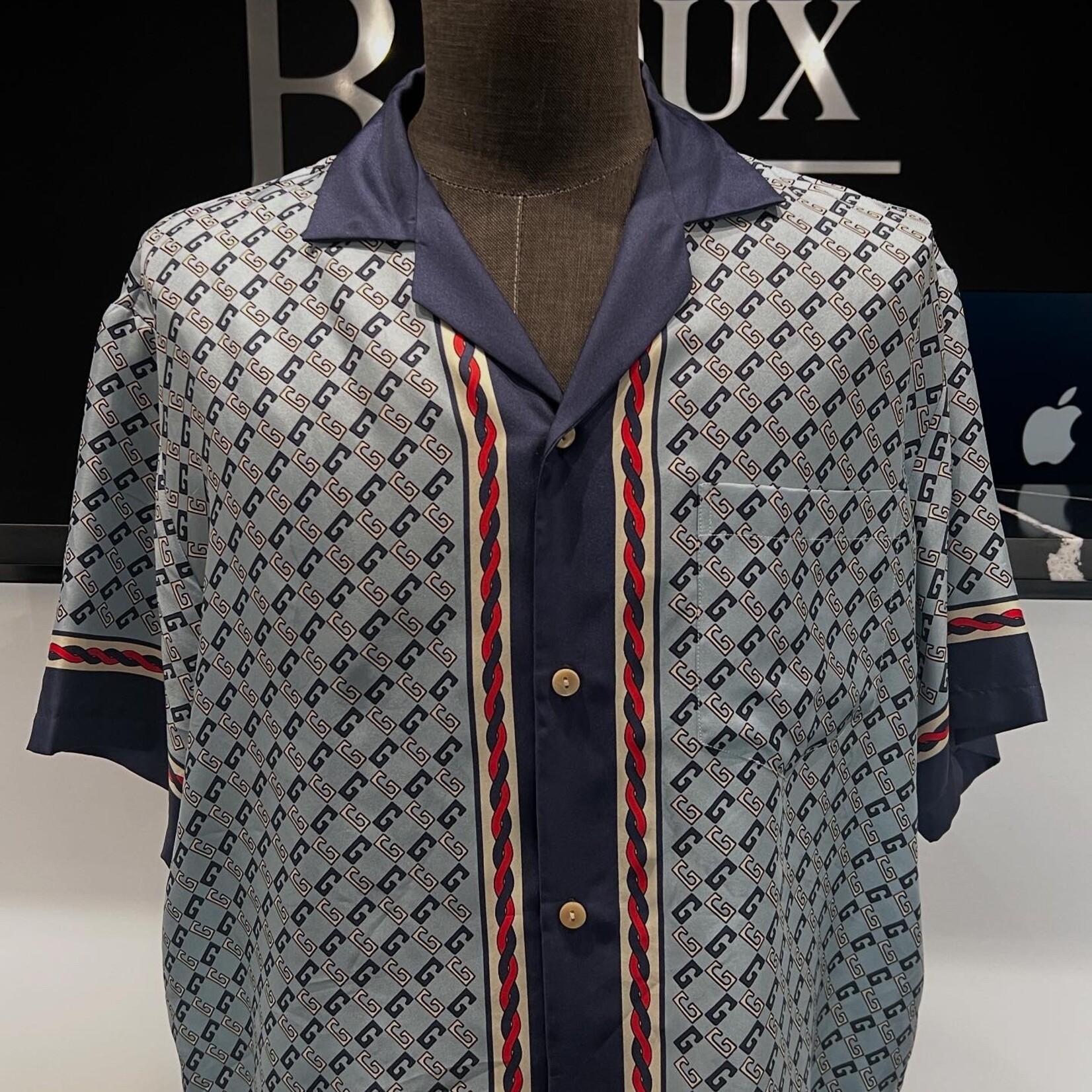 Gucci Gucci Geometric Square Silk Shirt