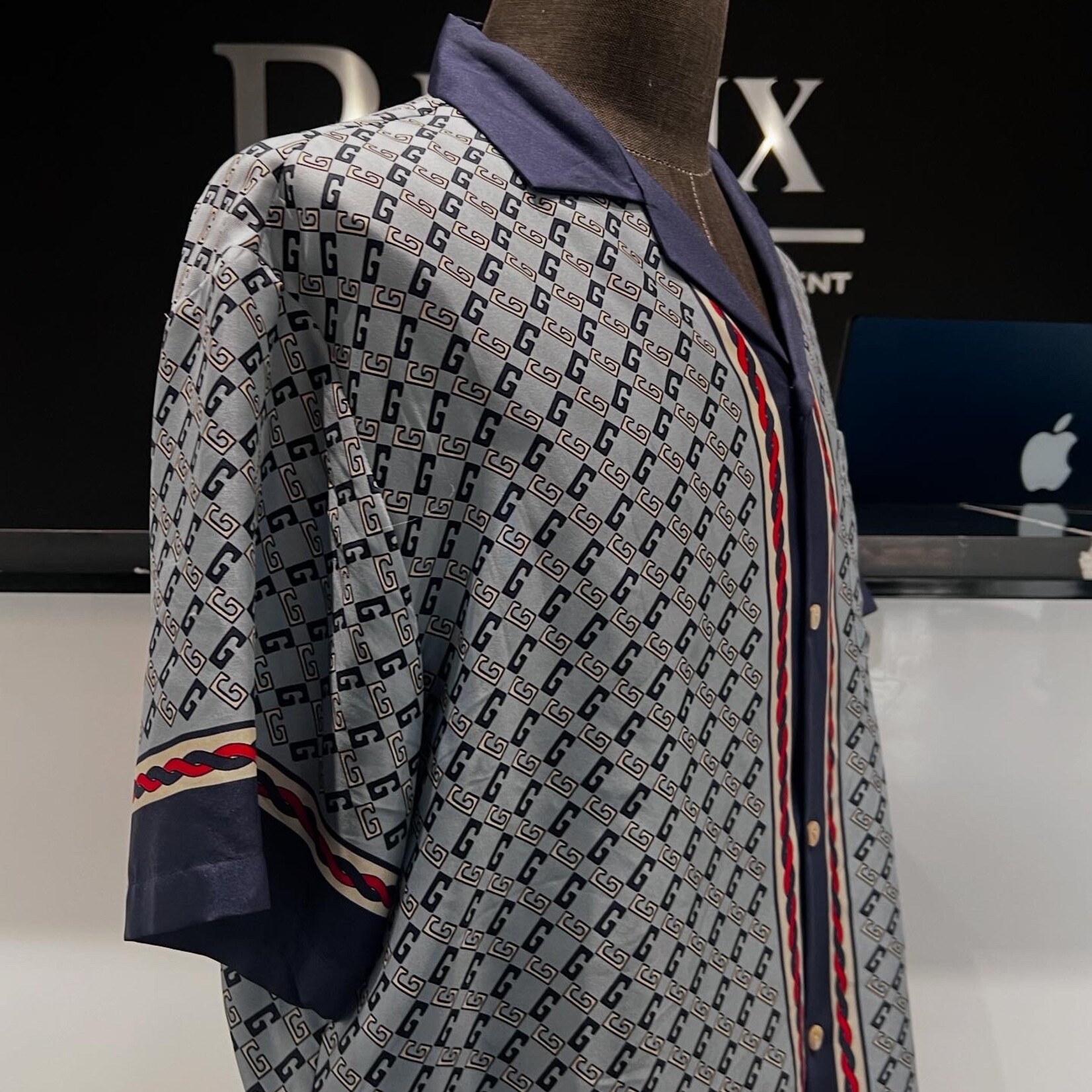 Gucci Gucci Geometric Square Silk Shirt