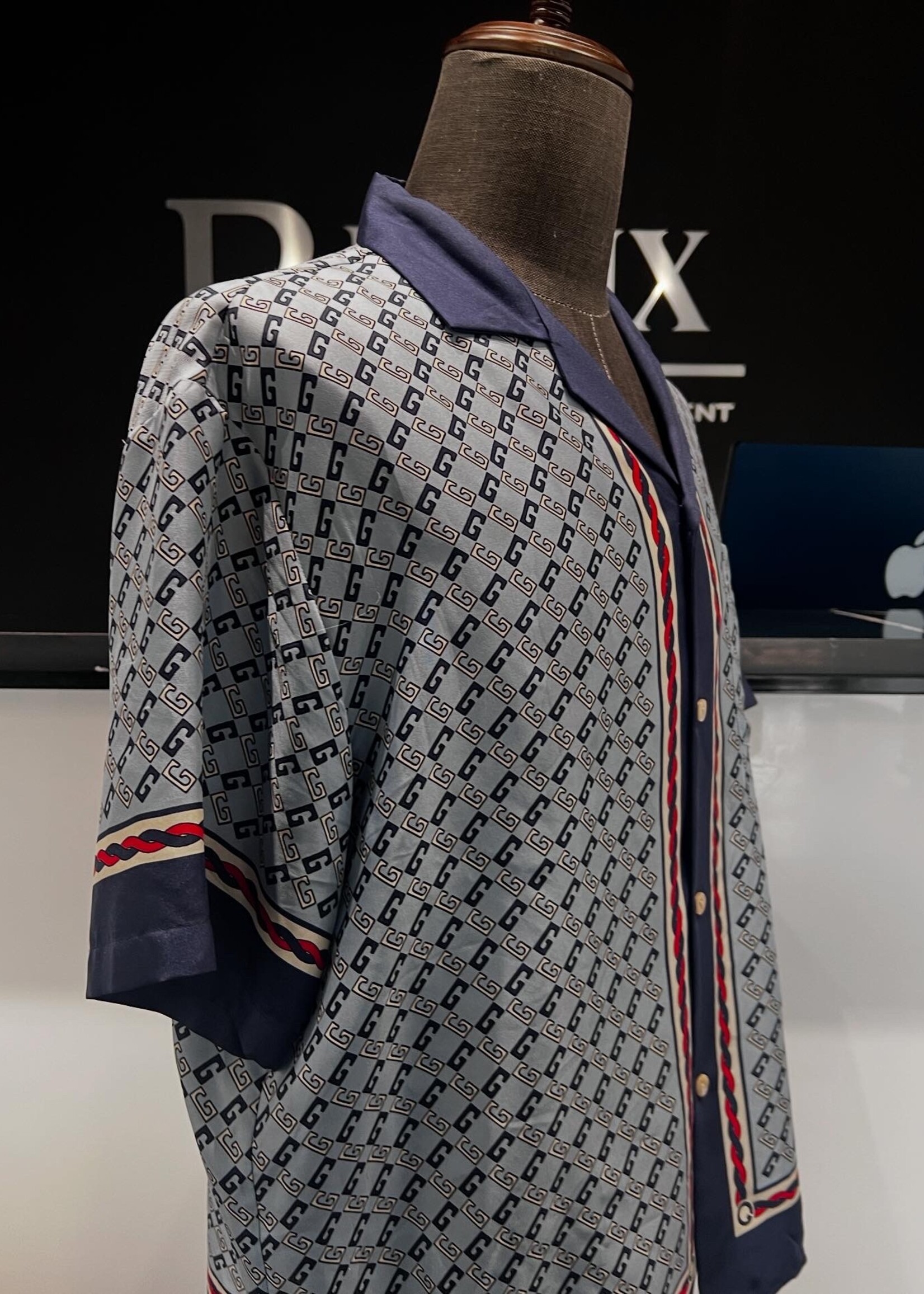 Gucci SOLD - Gucci Geometric Square Silk Shirt