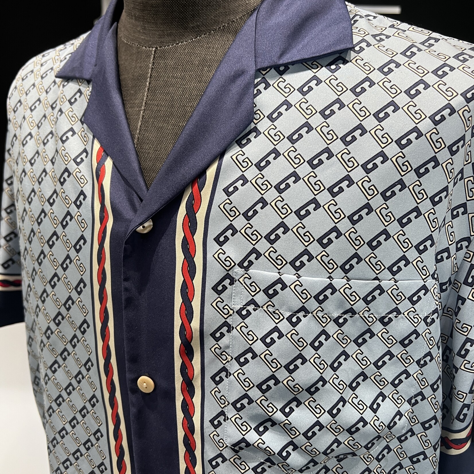 Gucci Gucci Geometric Square Silk Shirt
