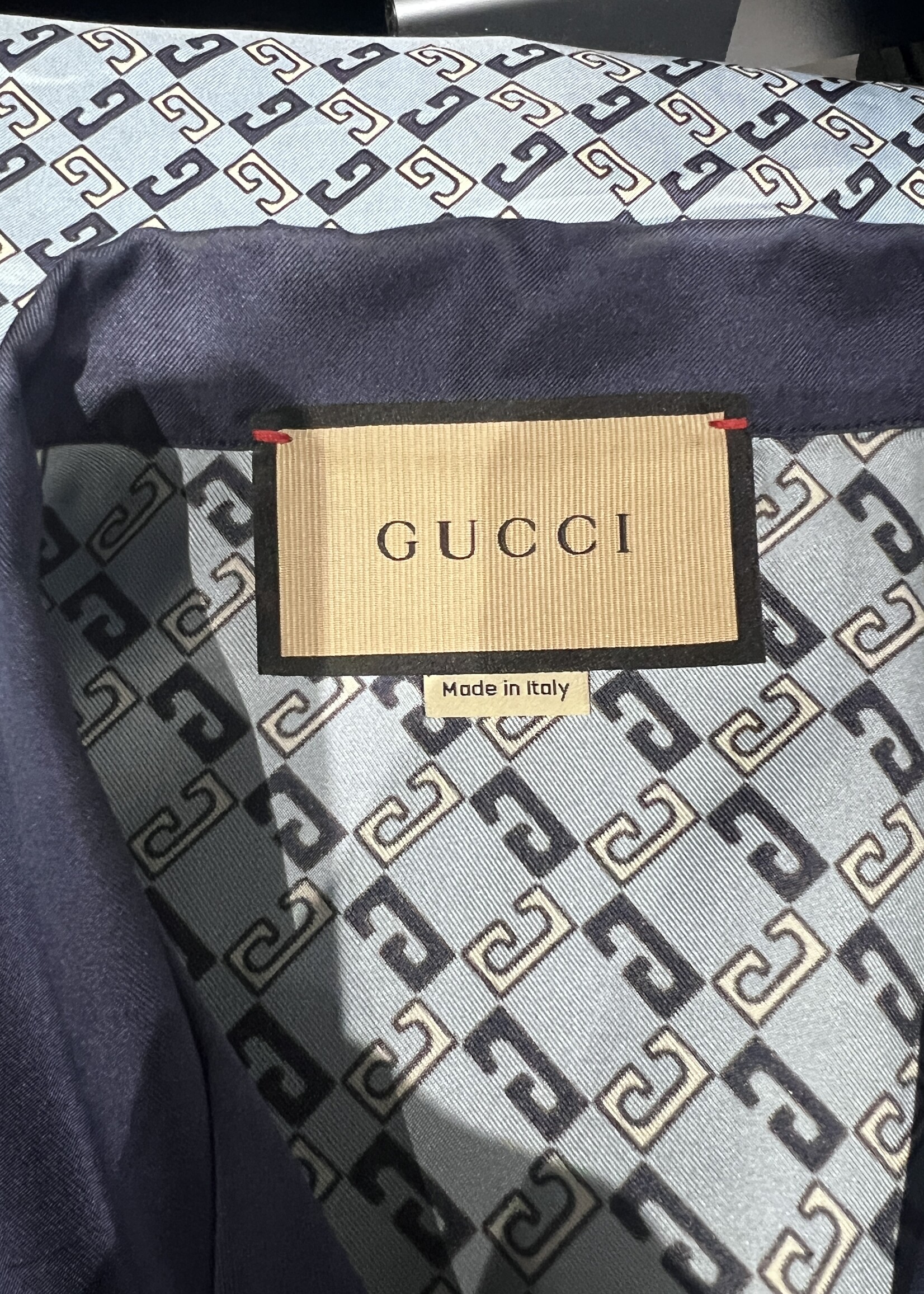 Gucci Gucci Geometric Square Silk Shirt
