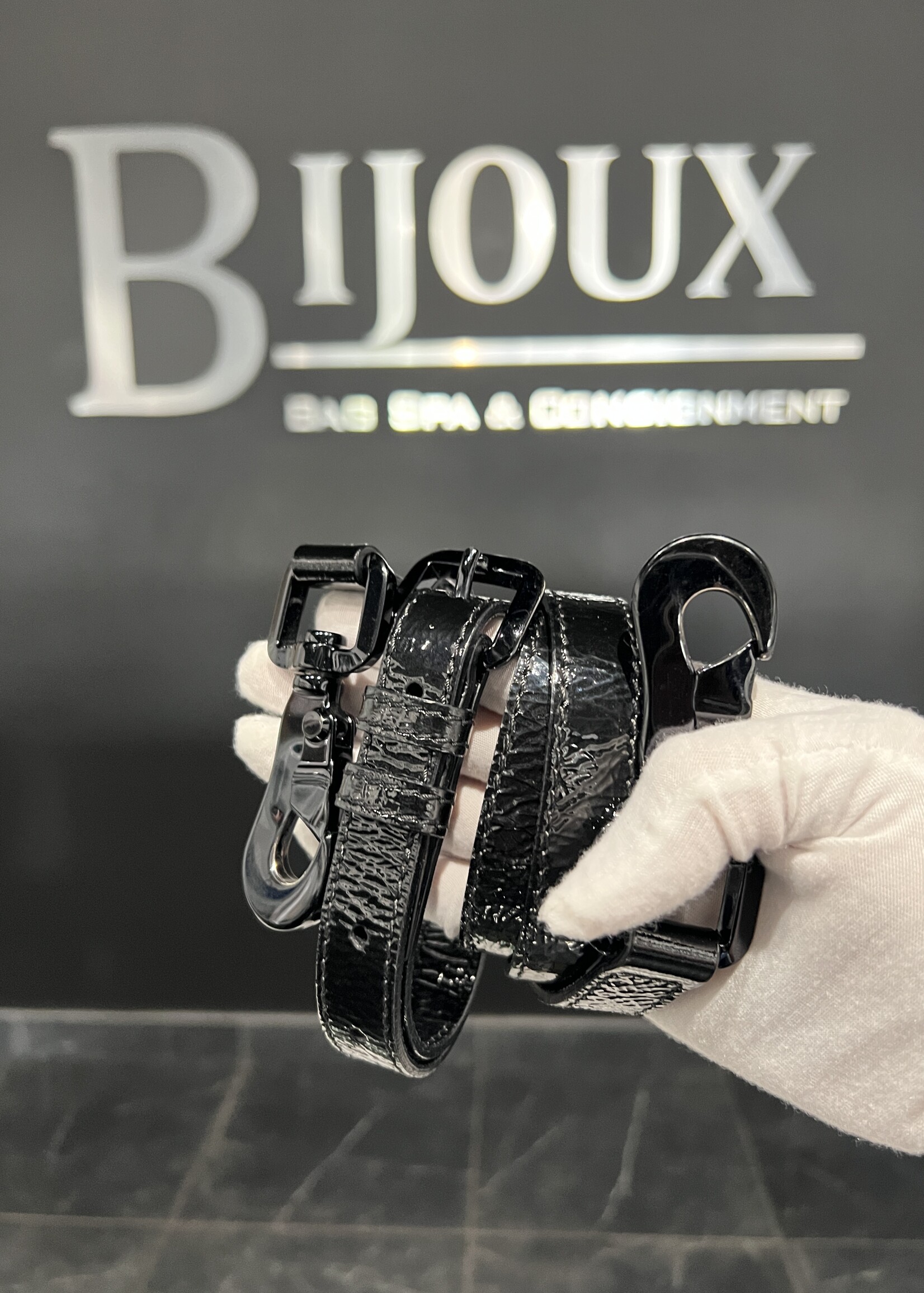 Burberry Burberry Patent Nylon Beat Check Floral Print Hobo Black