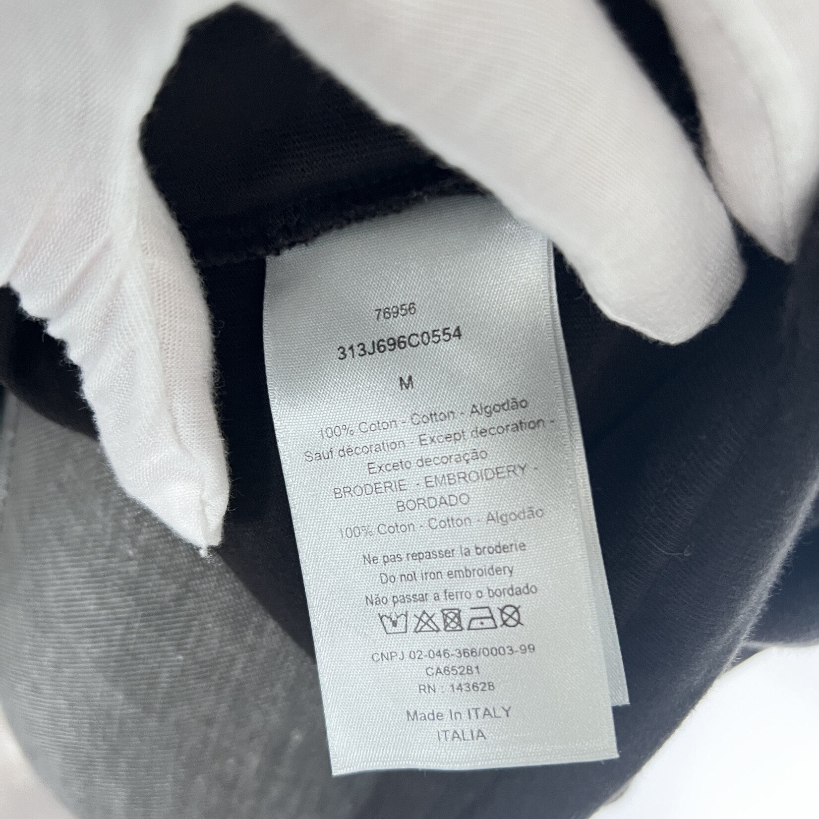 Christian Dior Christian Dior Black Cotton Tshirt- M