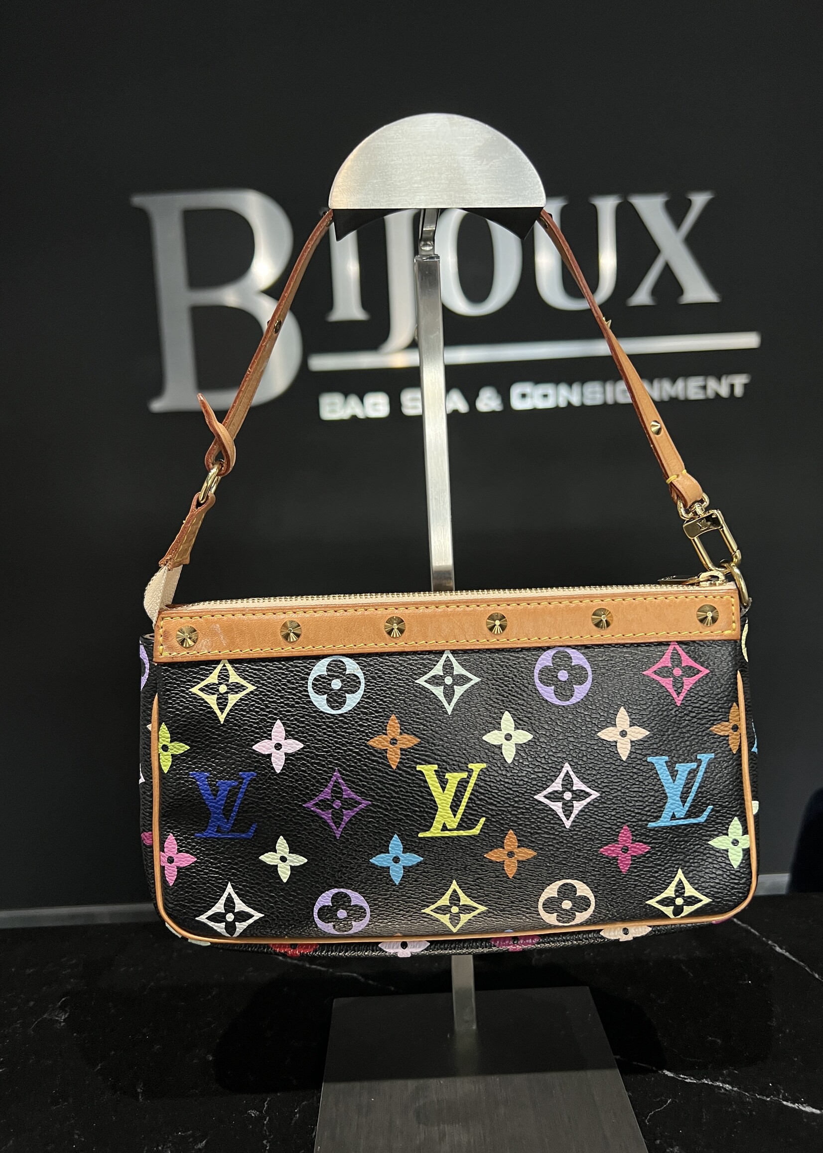 Louis Vuitton SOLD- Louis Vuitton Pochette Accessoires Multicolor Black Vintage