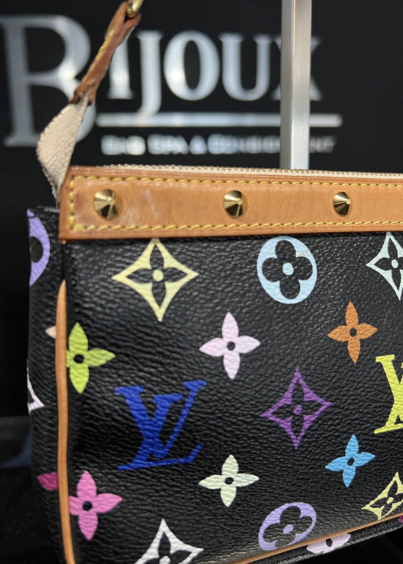 Louis Vuitton SOLD- Louis Vuitton Pochette Accessoires Multicolor Black Vintage