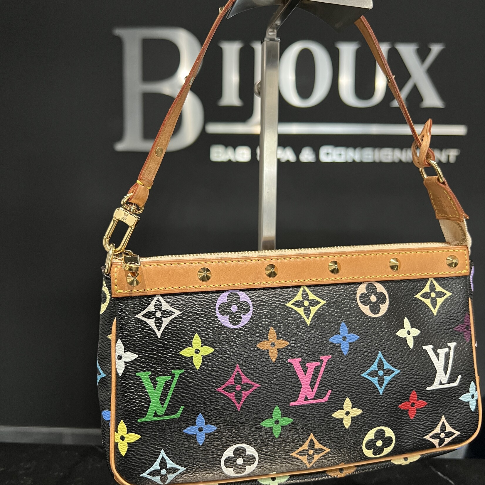 Louis Vuitton SOLD- Louis Vuitton Pochette Accessoires Multicolor Black Vintage