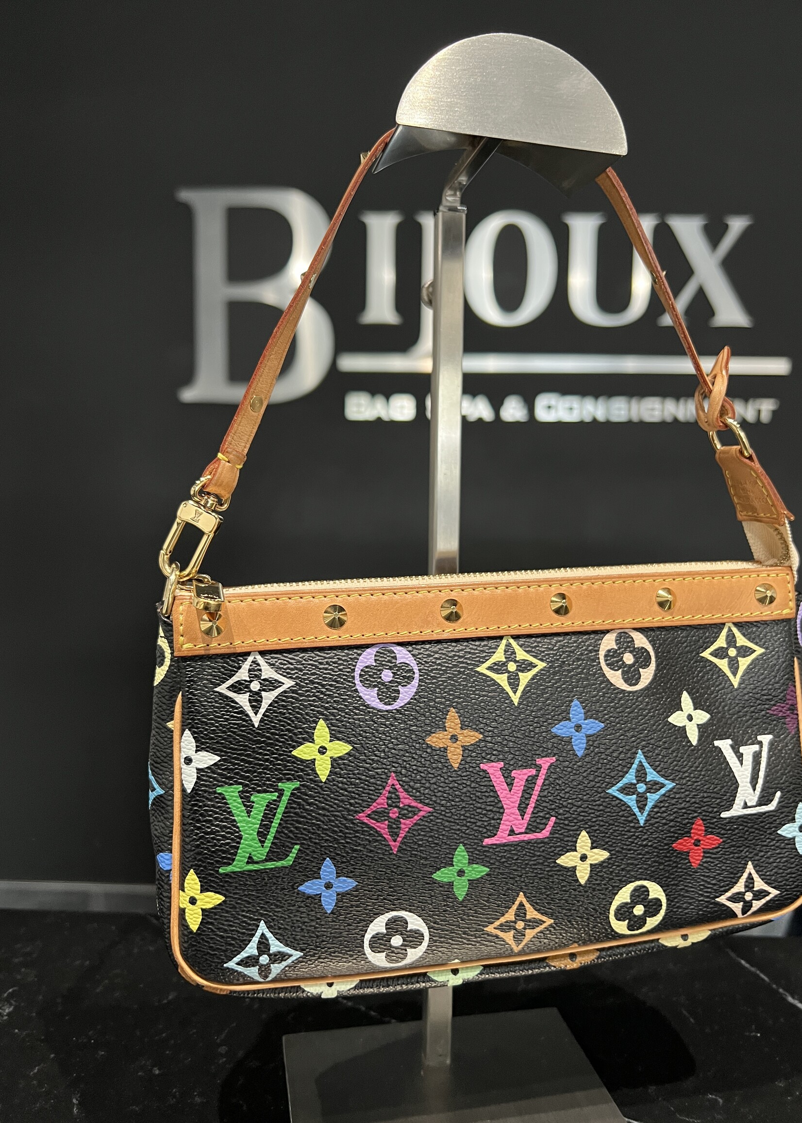 Louis Vuitton SOLD- Louis Vuitton Pochette Accessoires Multicolor Black Vintage