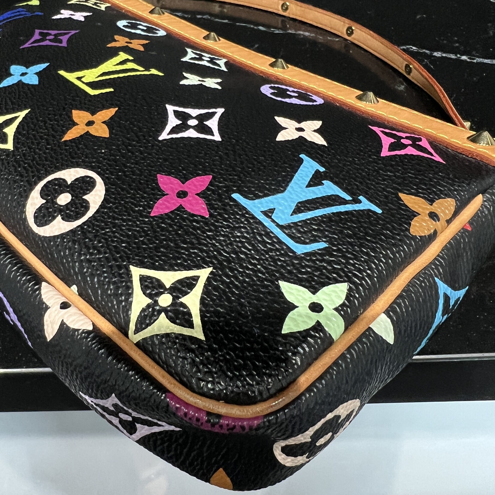 Louis Vuitton SOLD- Louis Vuitton Pochette Accessoires Multicolor Black Vintage
