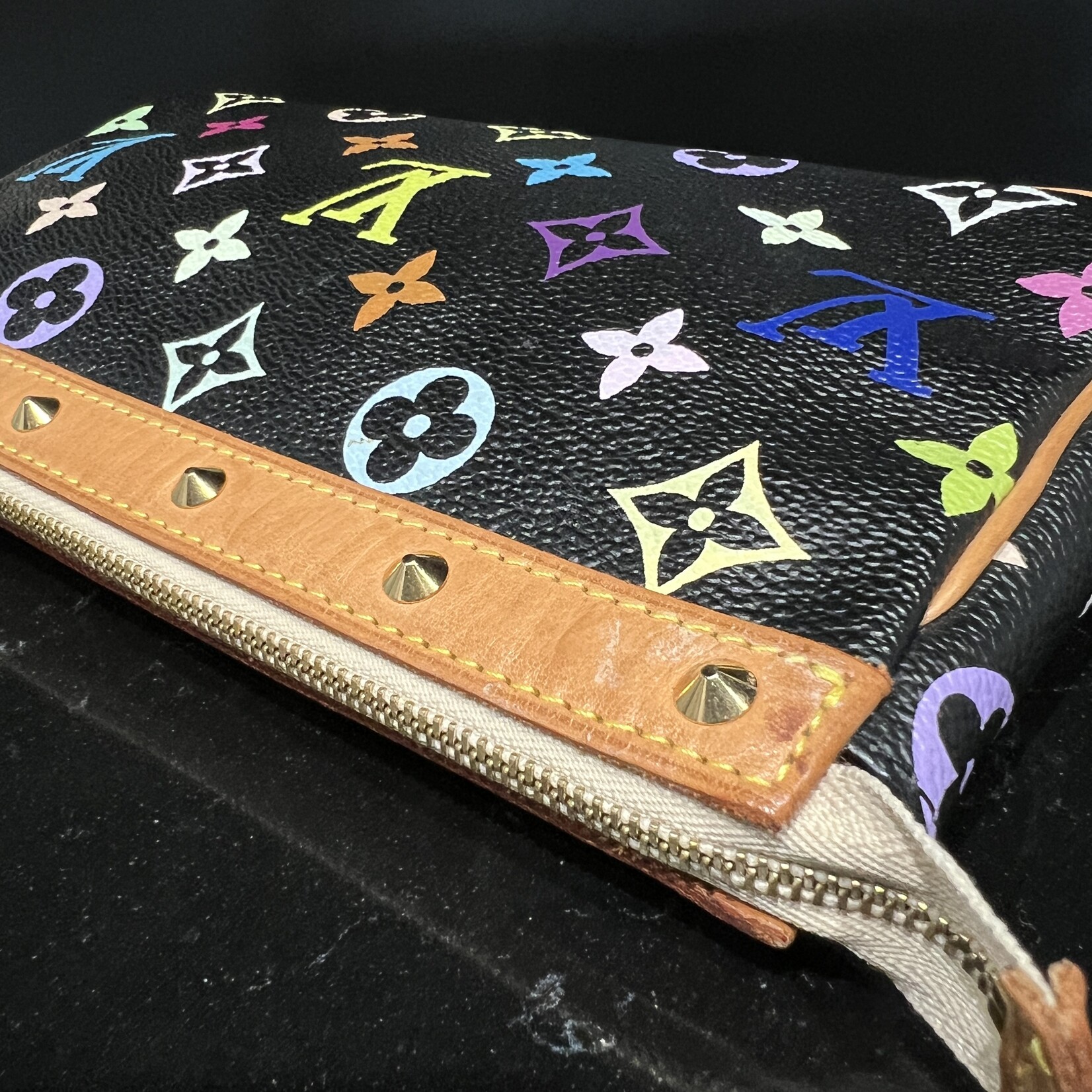 Louis Vuitton SOLD- Louis Vuitton Pochette Accessoires Multicolor Black Vintage