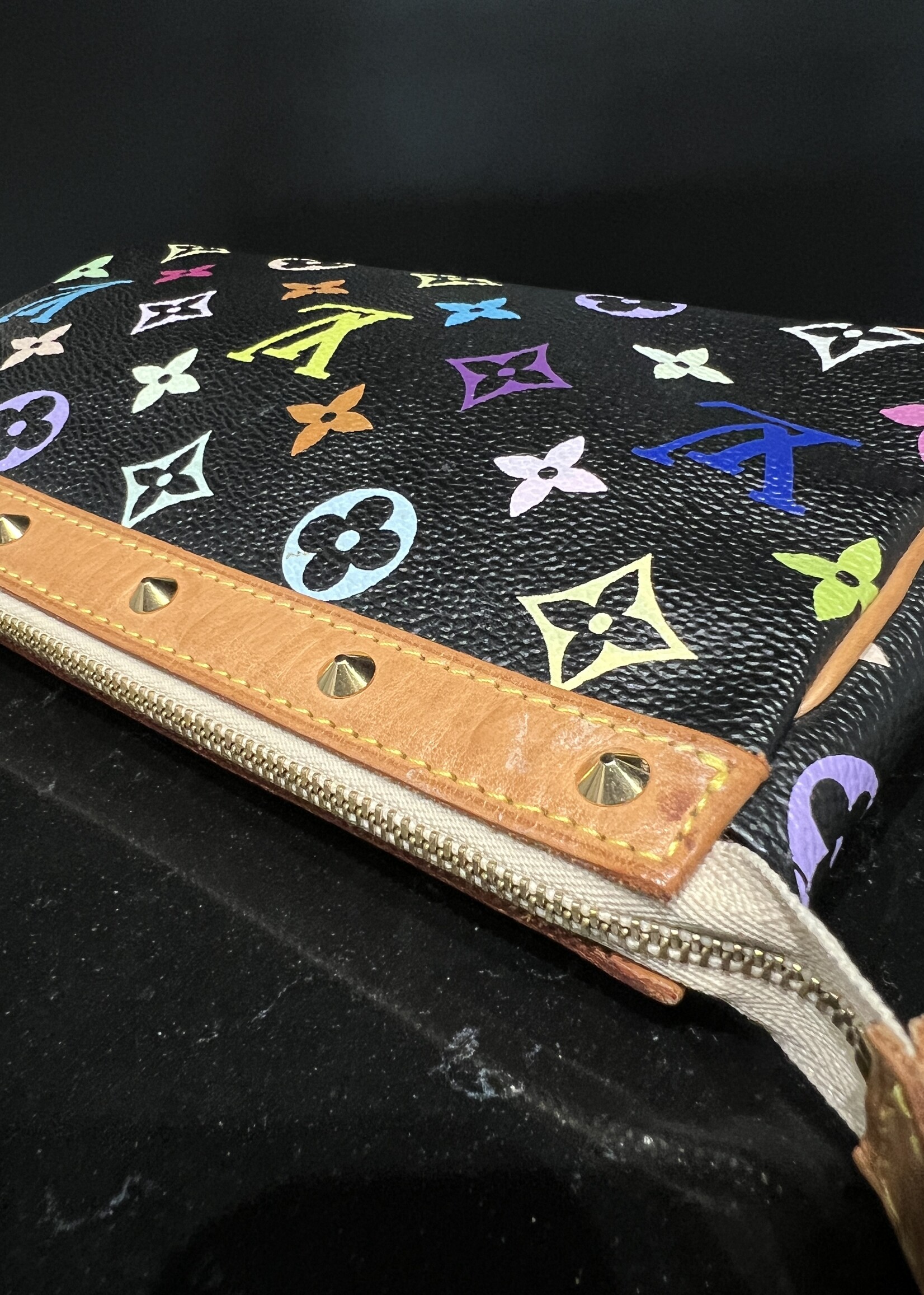Louis Vuitton SOLD- Louis Vuitton Pochette Accessoires Multicolor Black Vintage