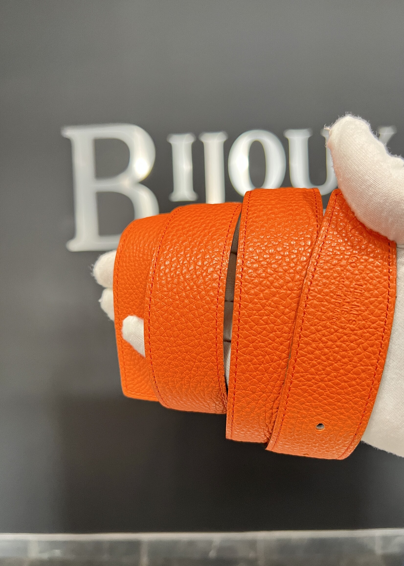 Hermes SOLD- Hermes Box Togo H Belt 90