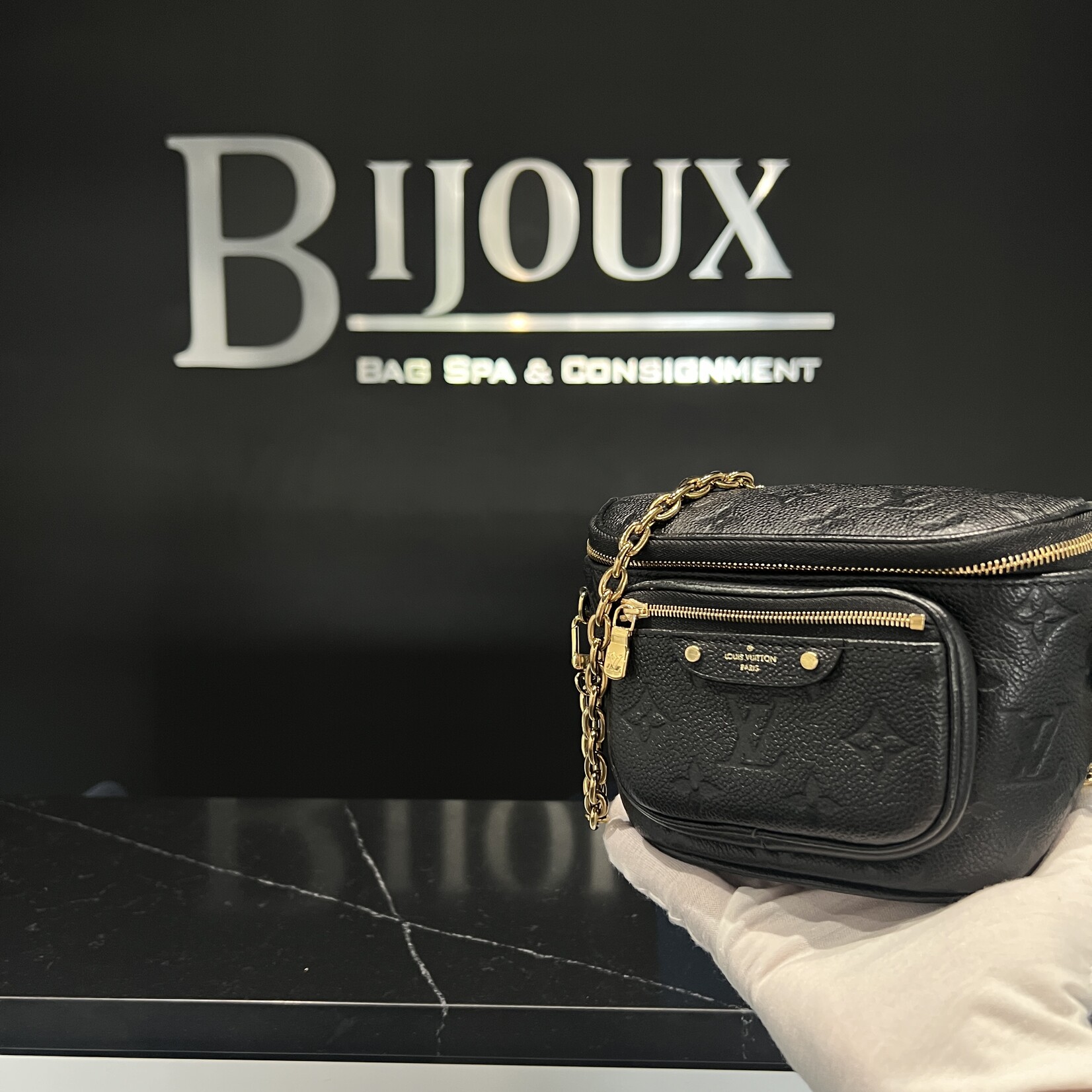 Louis Vuitton Louis Vuitton Black Empreinte Mini Bum Bag