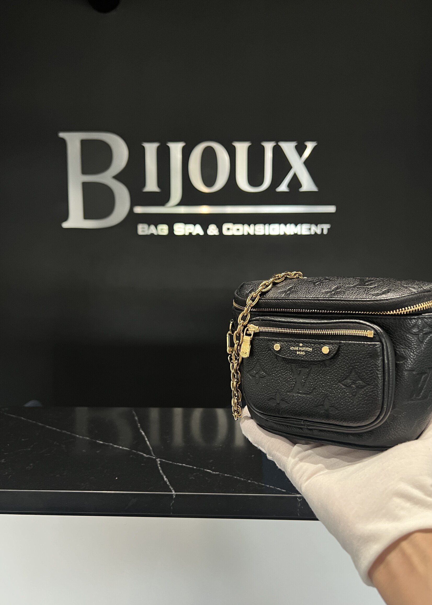 Louis Vuitton SOLD - Louis Vuitton Black Empreinte Mini Bum Bag
