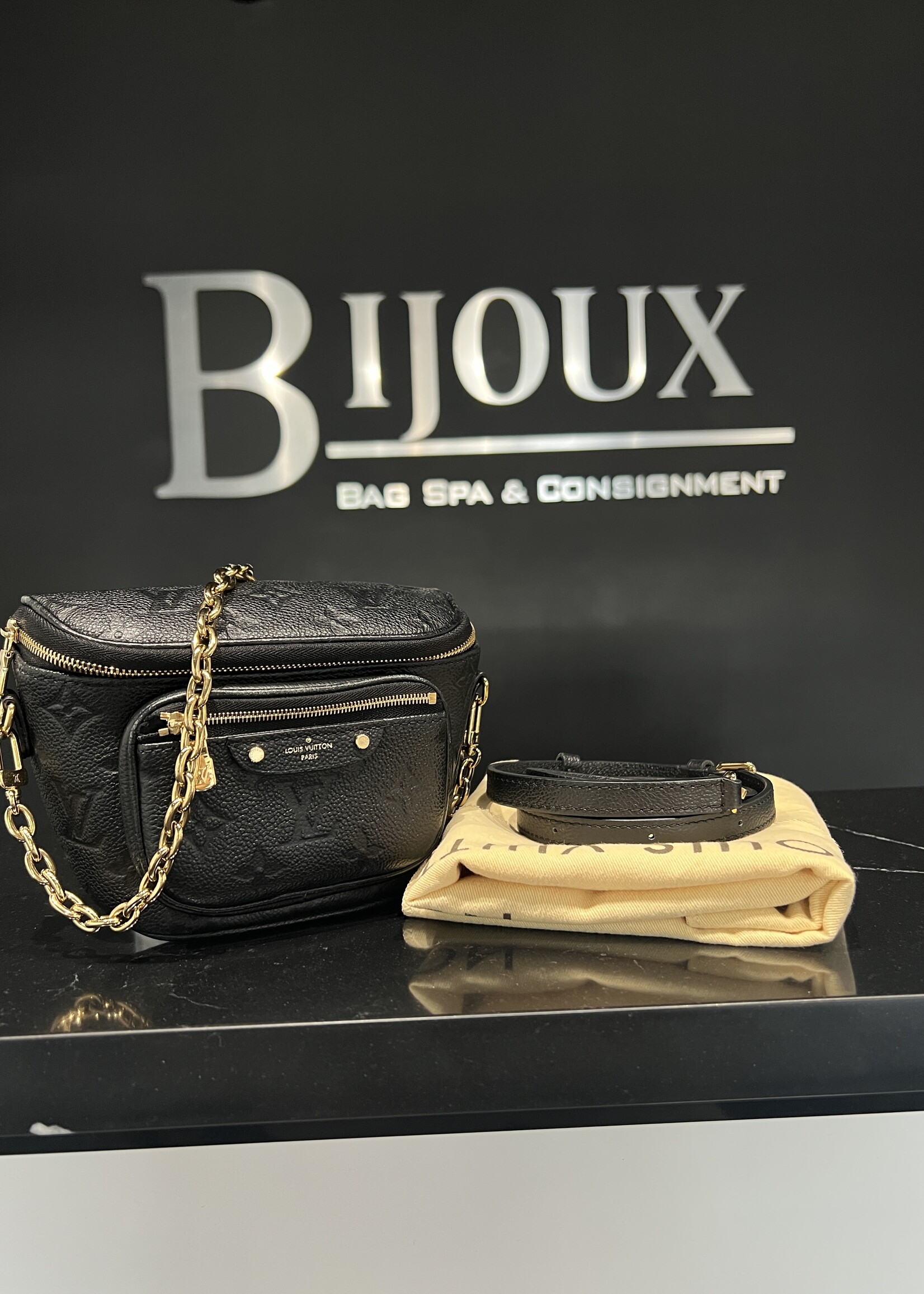 Louis Vuitton SOLD - Louis Vuitton Black Empreinte Mini Bum Bag