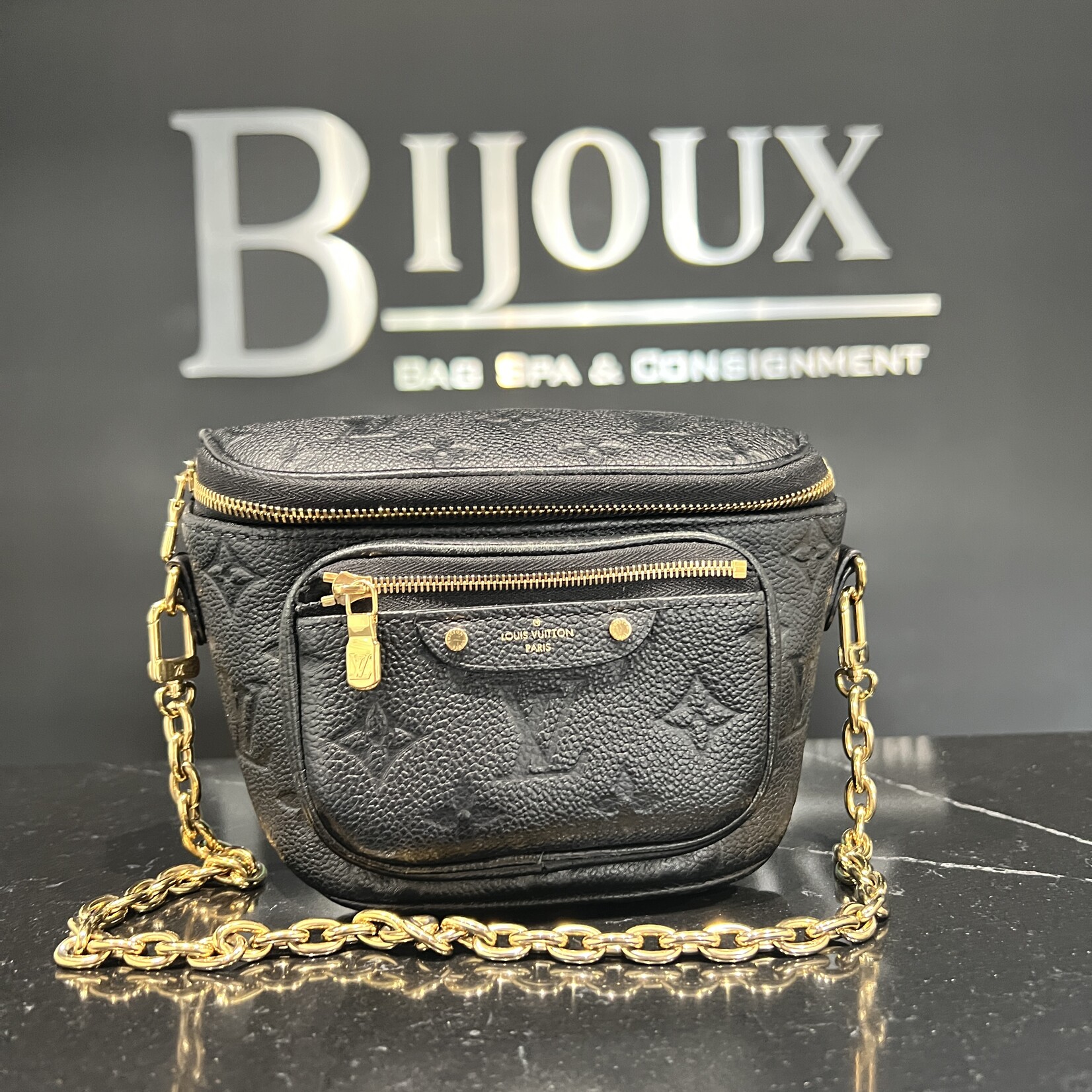 Louis Vuitton Louis Vuitton Black Empreinte Mini Bum Bag