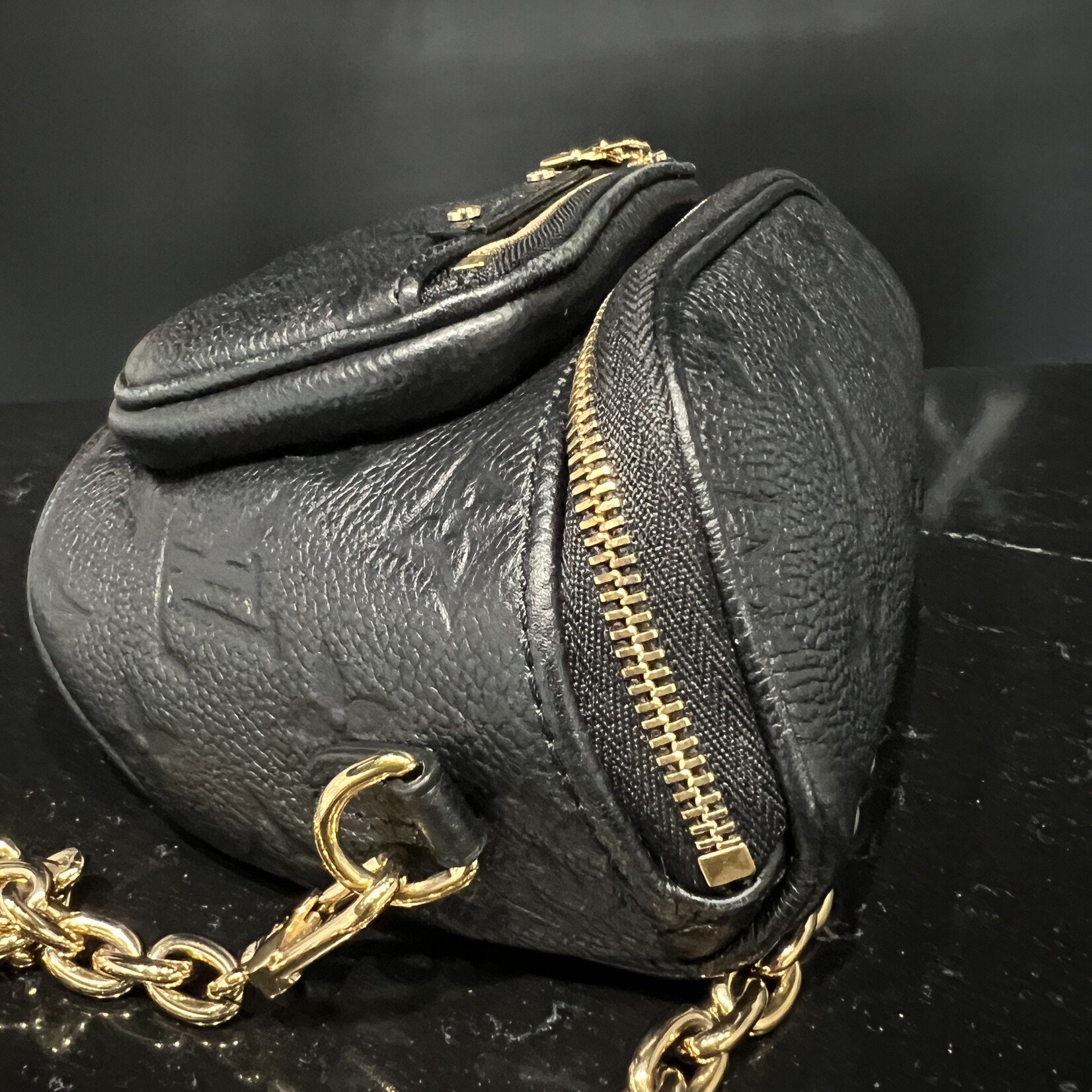 Louis Vuitton Louis Vuitton Black Empreinte Mini Bum Bag