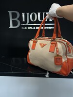 Prada SOLD - Prada Canvas Leather Trim Baueletto