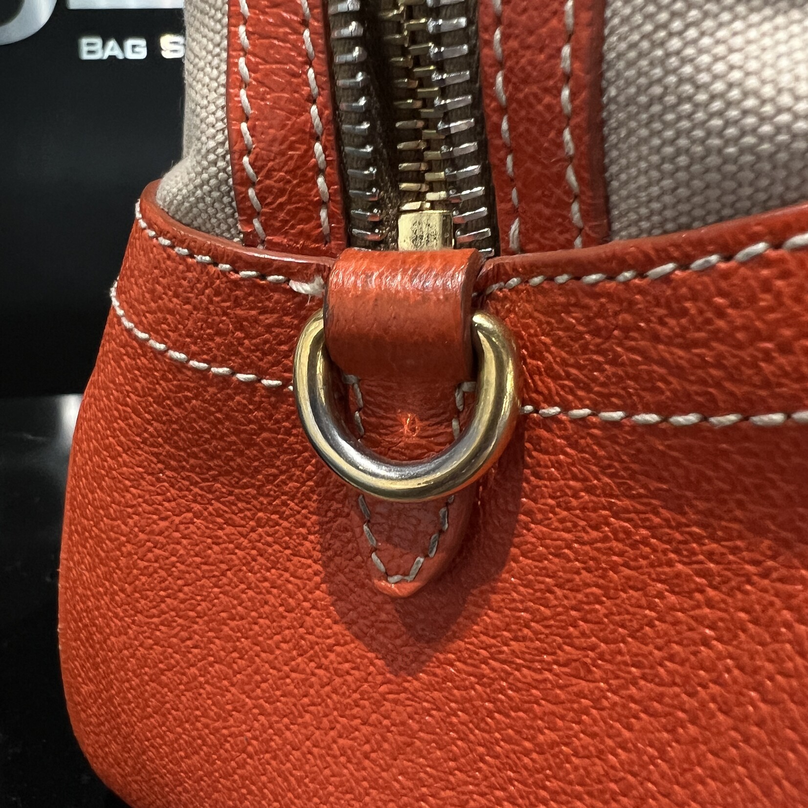 Prada SOLD - Prada Canvas Leather Trim Bauletto