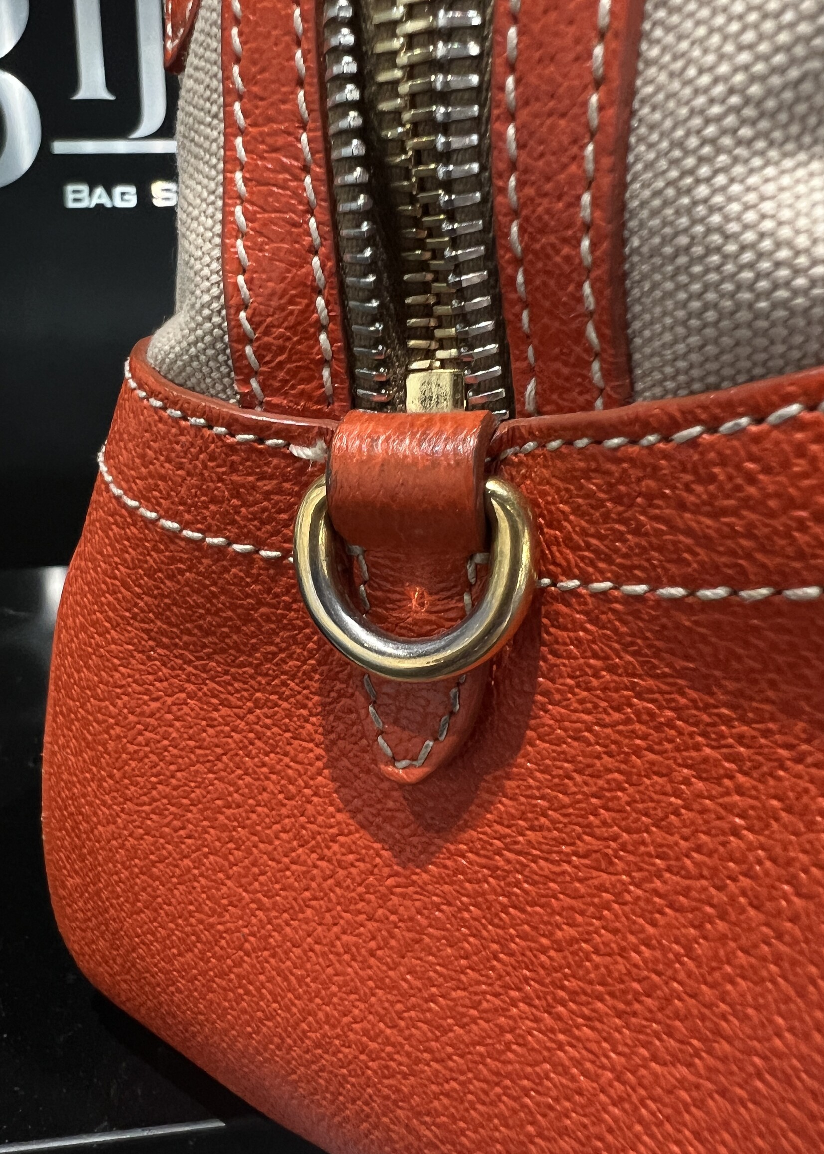 Prada SOLD - Prada Canvas Leather Trim Bauletto
