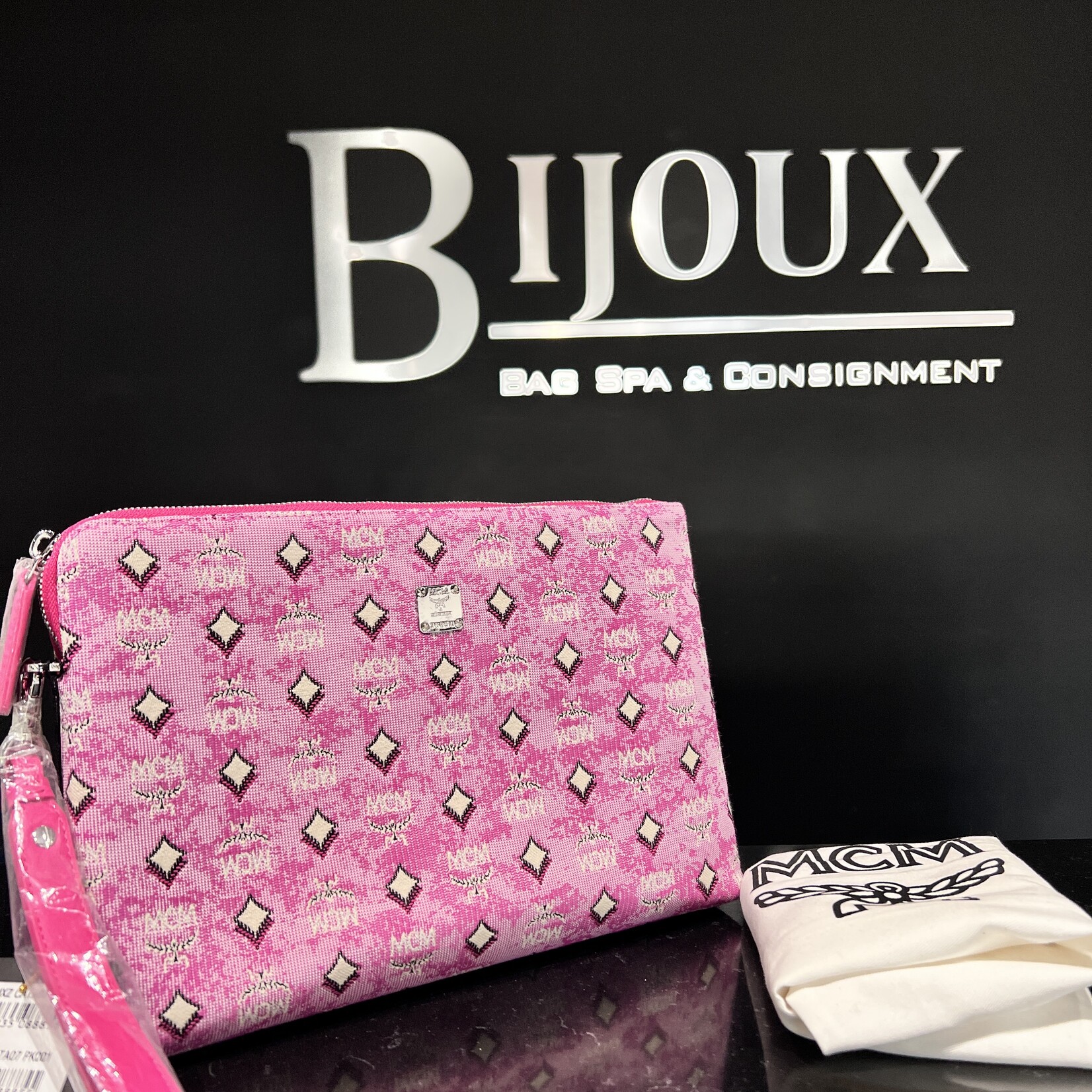 MCM MCM Pink Canvas Clutch