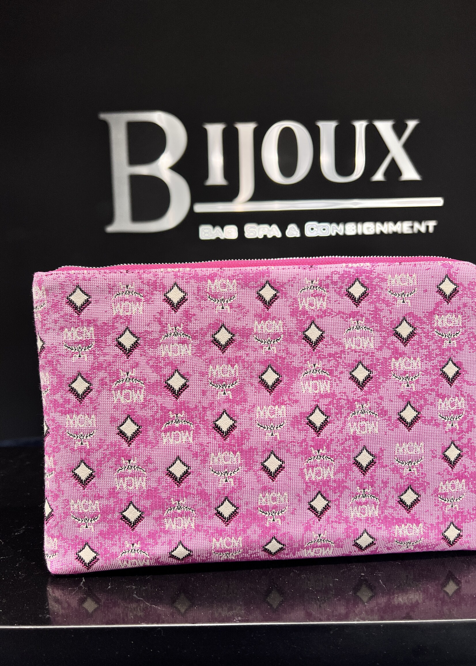 MCM MCM Pink Canvas Clutch