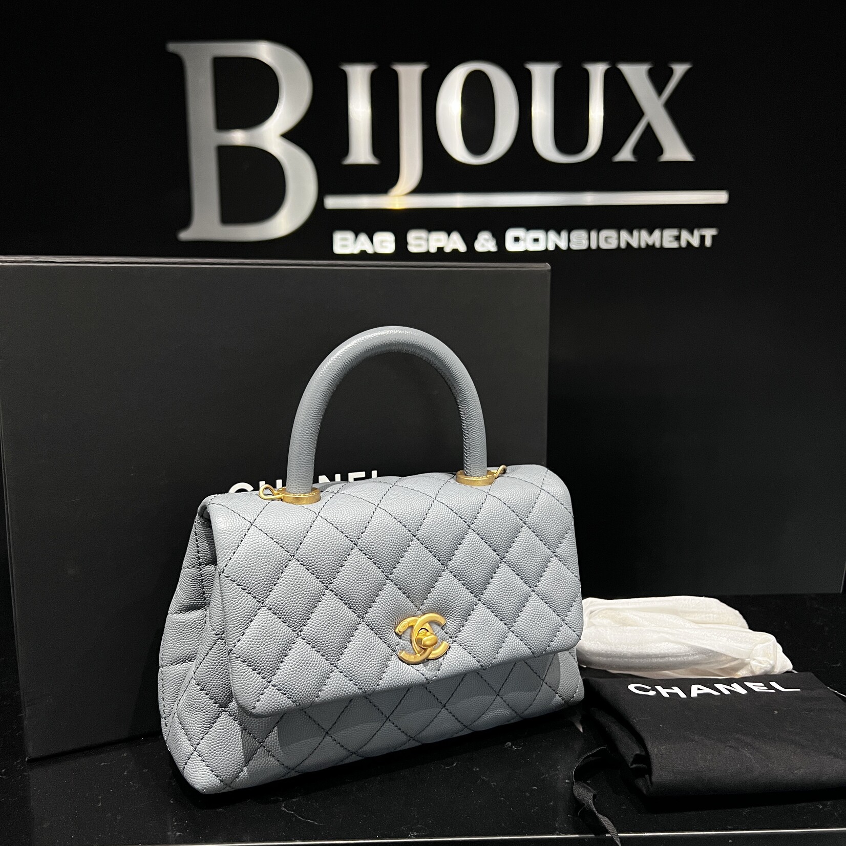 Chanel SOLD- Chanel Small Coco Handle Blue