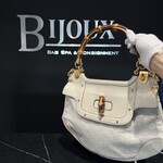 Gucci Gucci Monogram Peggy Bamboo Top Handle Bag