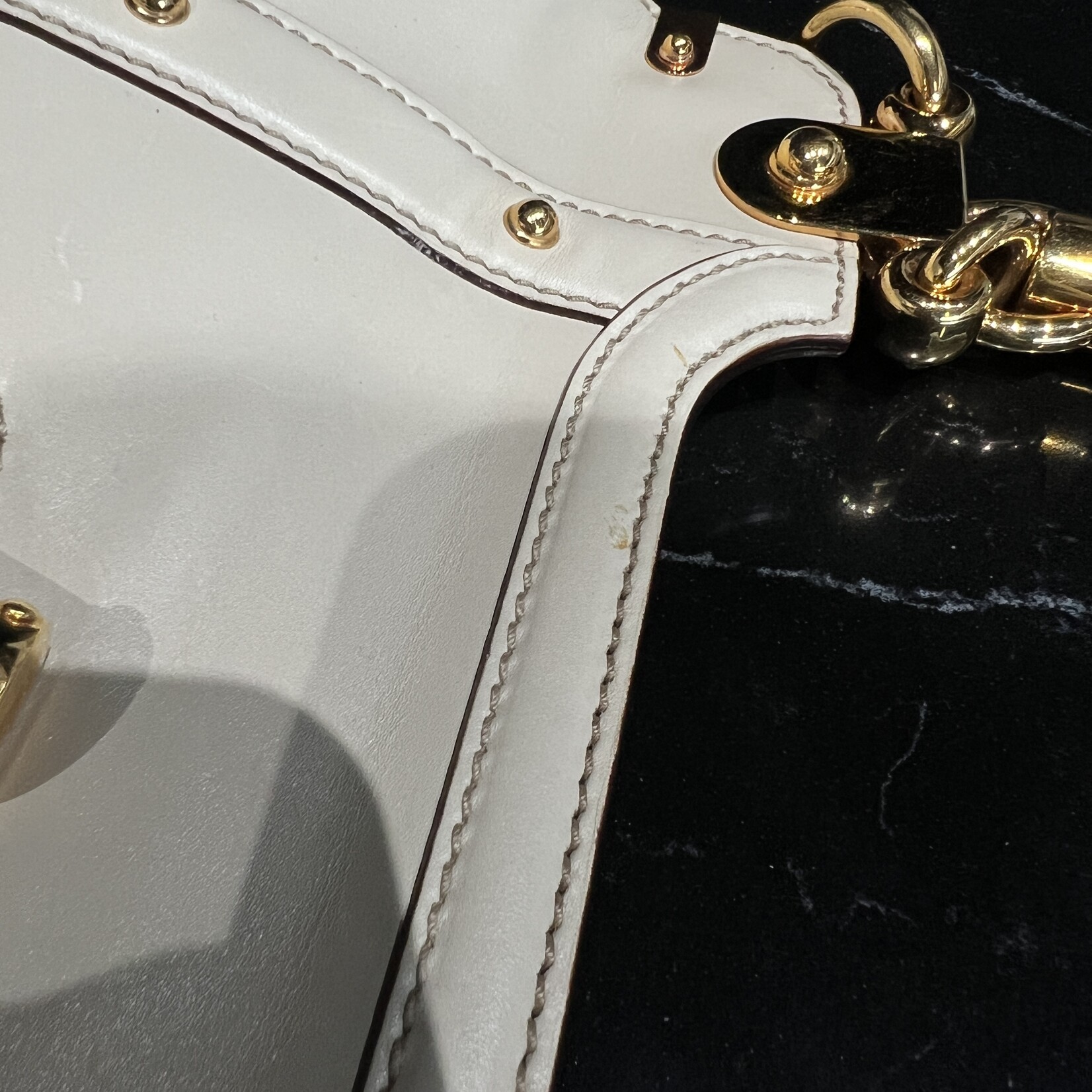 Gucci Gucci Monogram Peggy Bamboo Top Handle Bag