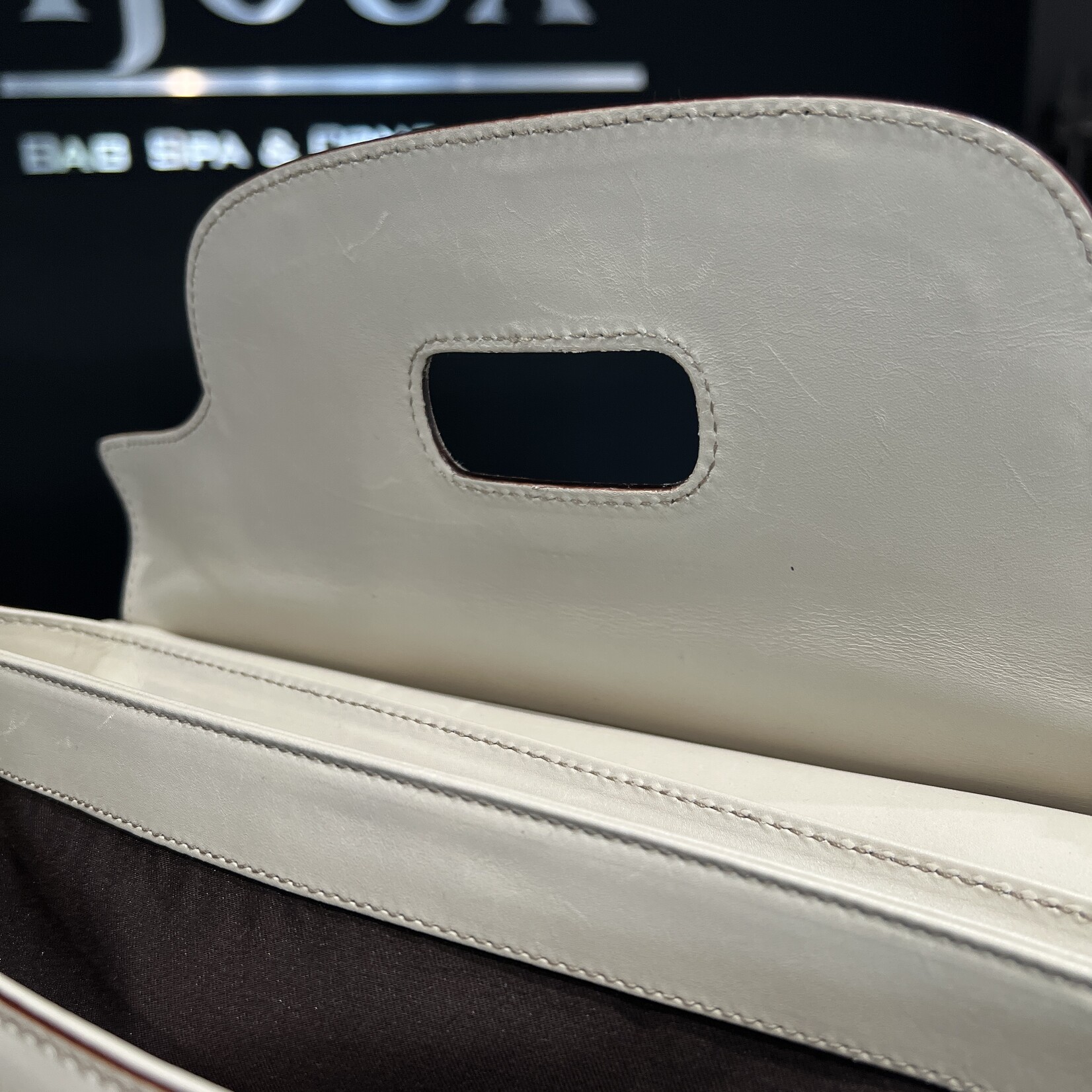 Gucci Gucci Monogram Peggy Bamboo Top Handle Bag