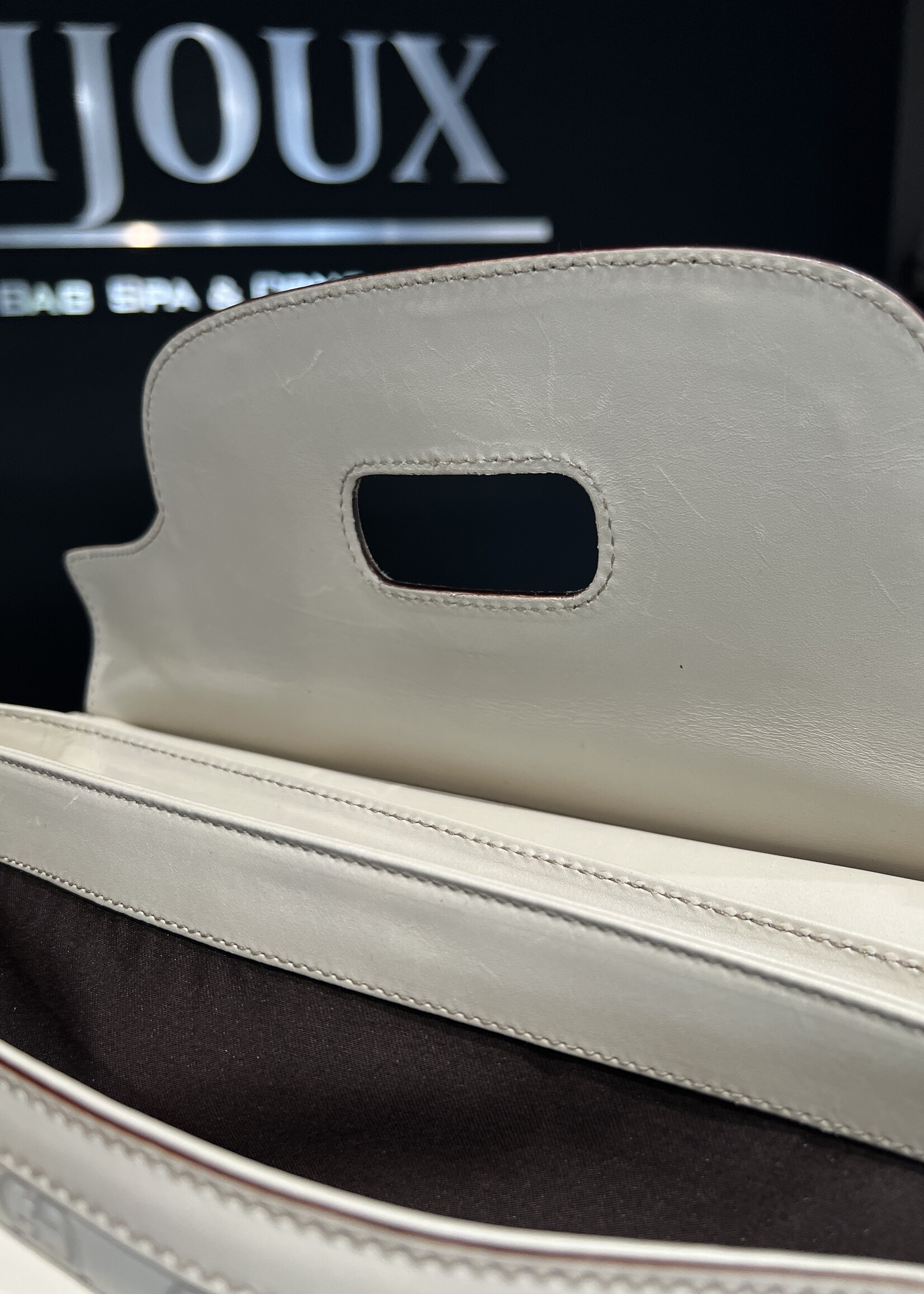 Gucci SOLD- Gucci Monogram Peggy Bamboo Top Handle Bag