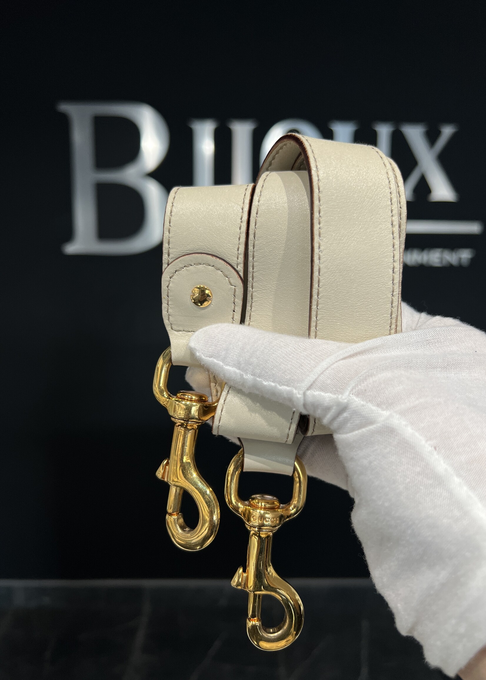 Gucci SOLD- Gucci Monogram Peggy Bamboo Top Handle Bag