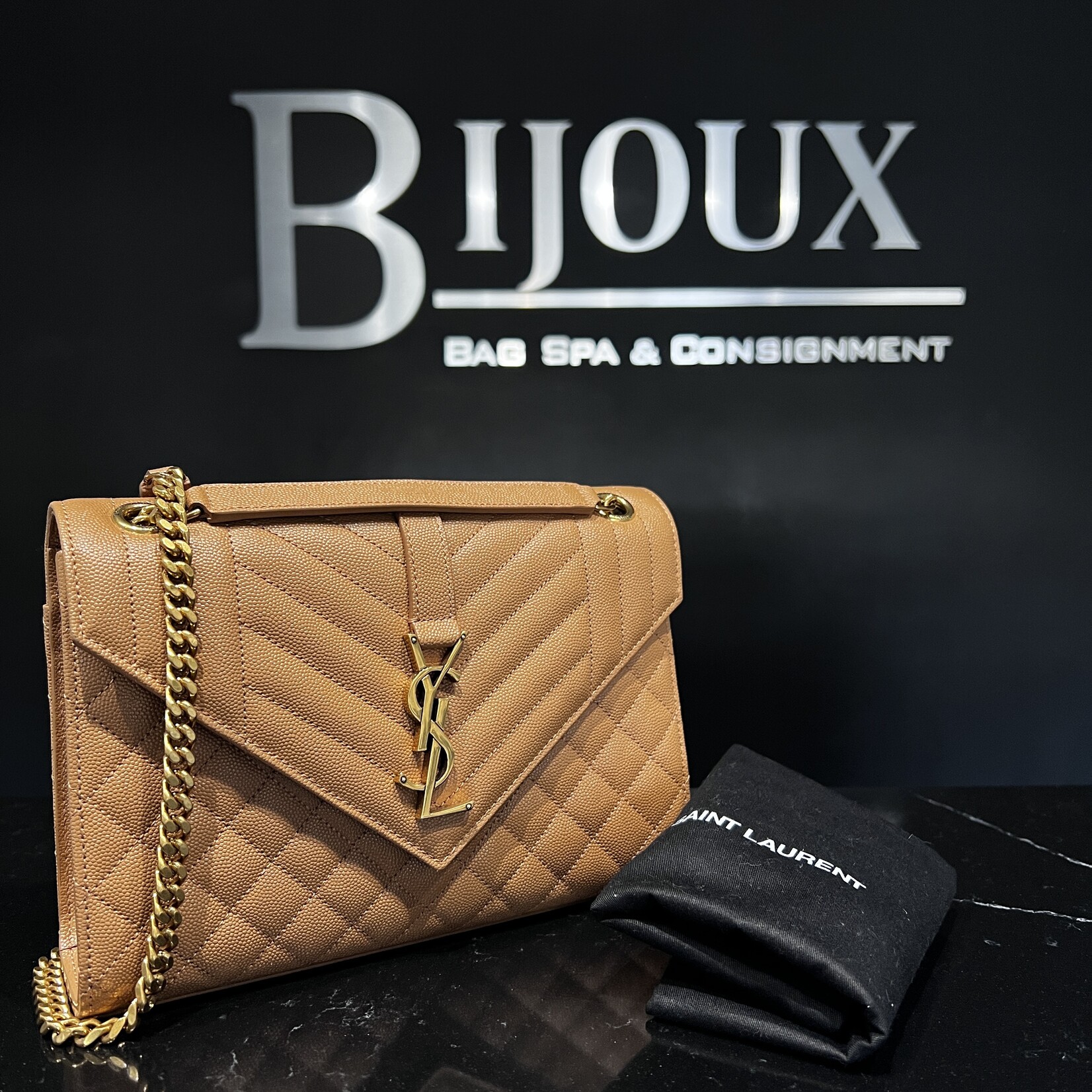 Saint Laurent SOLD - Saint Laurent Caramel Medium Envelope