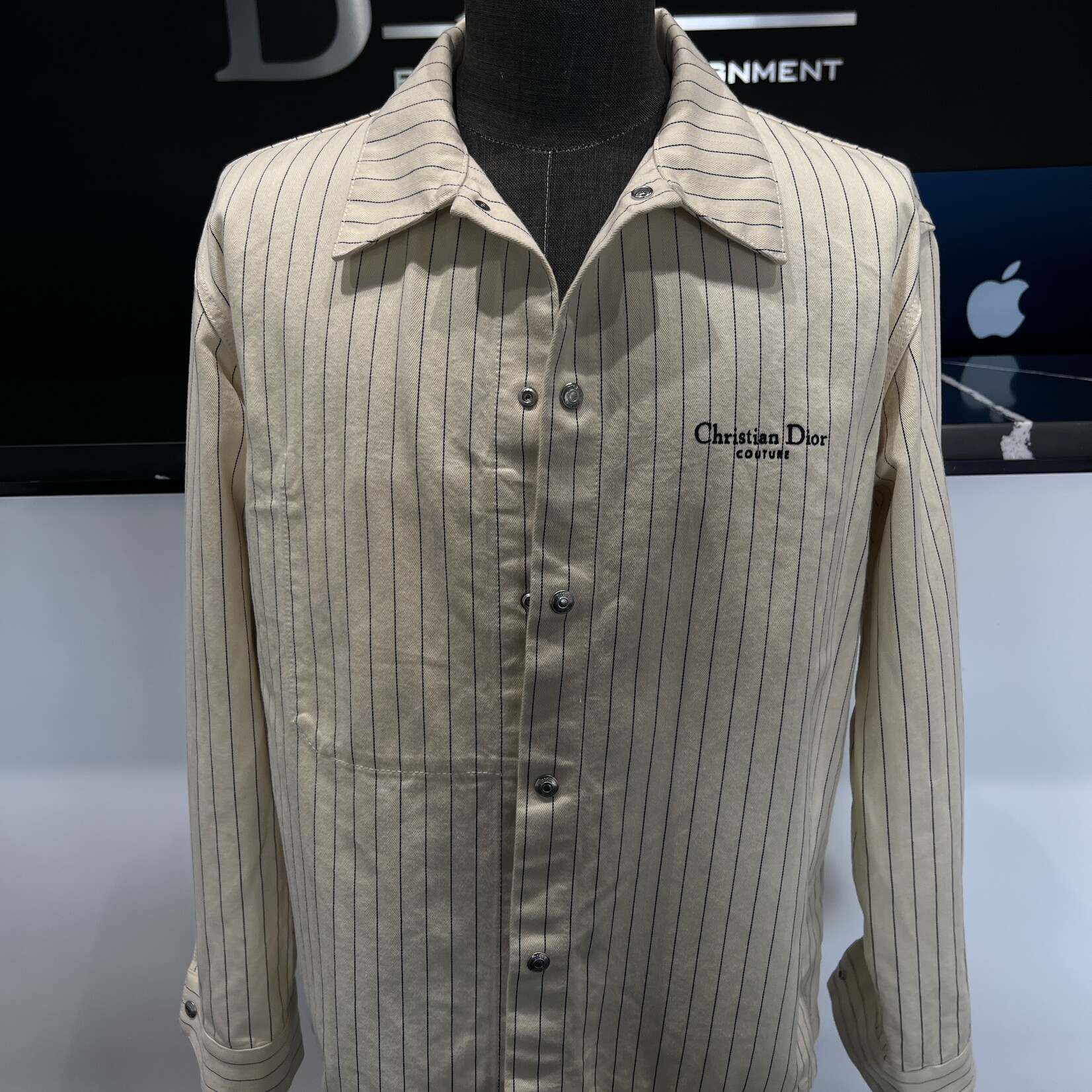 Christian Dior SOLD - Christian Dior Pinstriped Overshirt