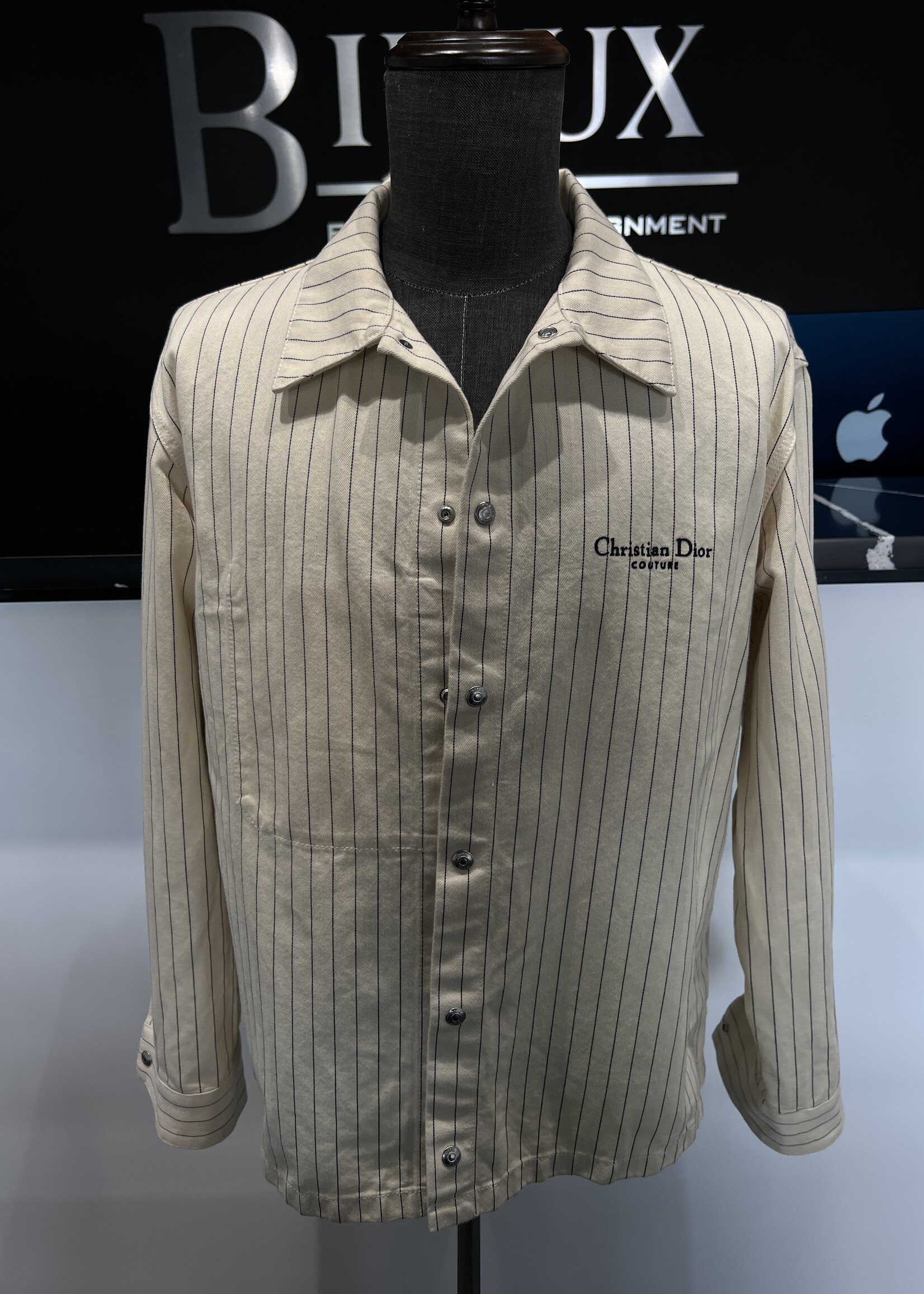 Christian Dior SOLD - Christian Dior Pinstriped Overshirt