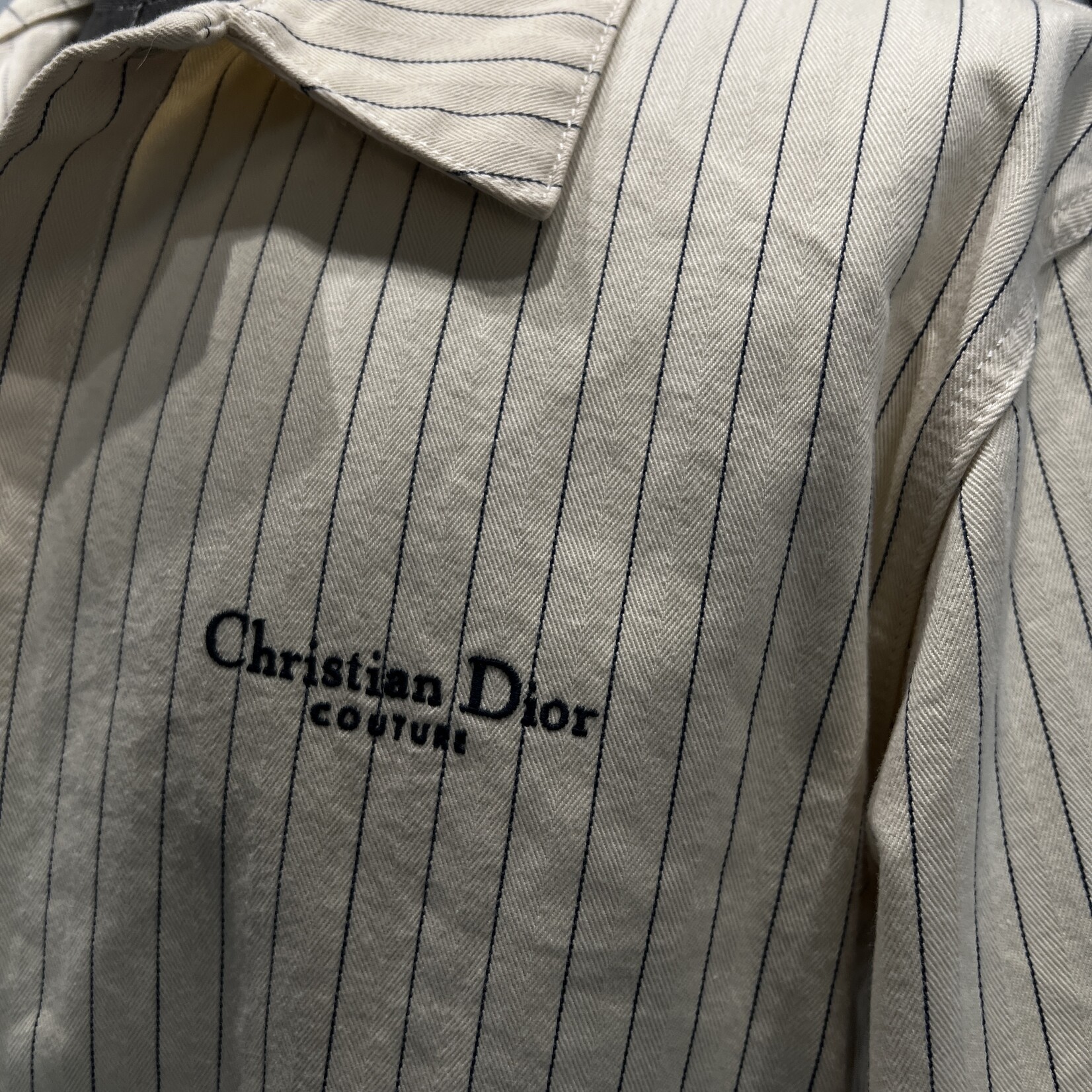 Christian Dior SOLD - Christian Dior Pinstriped Overshirt