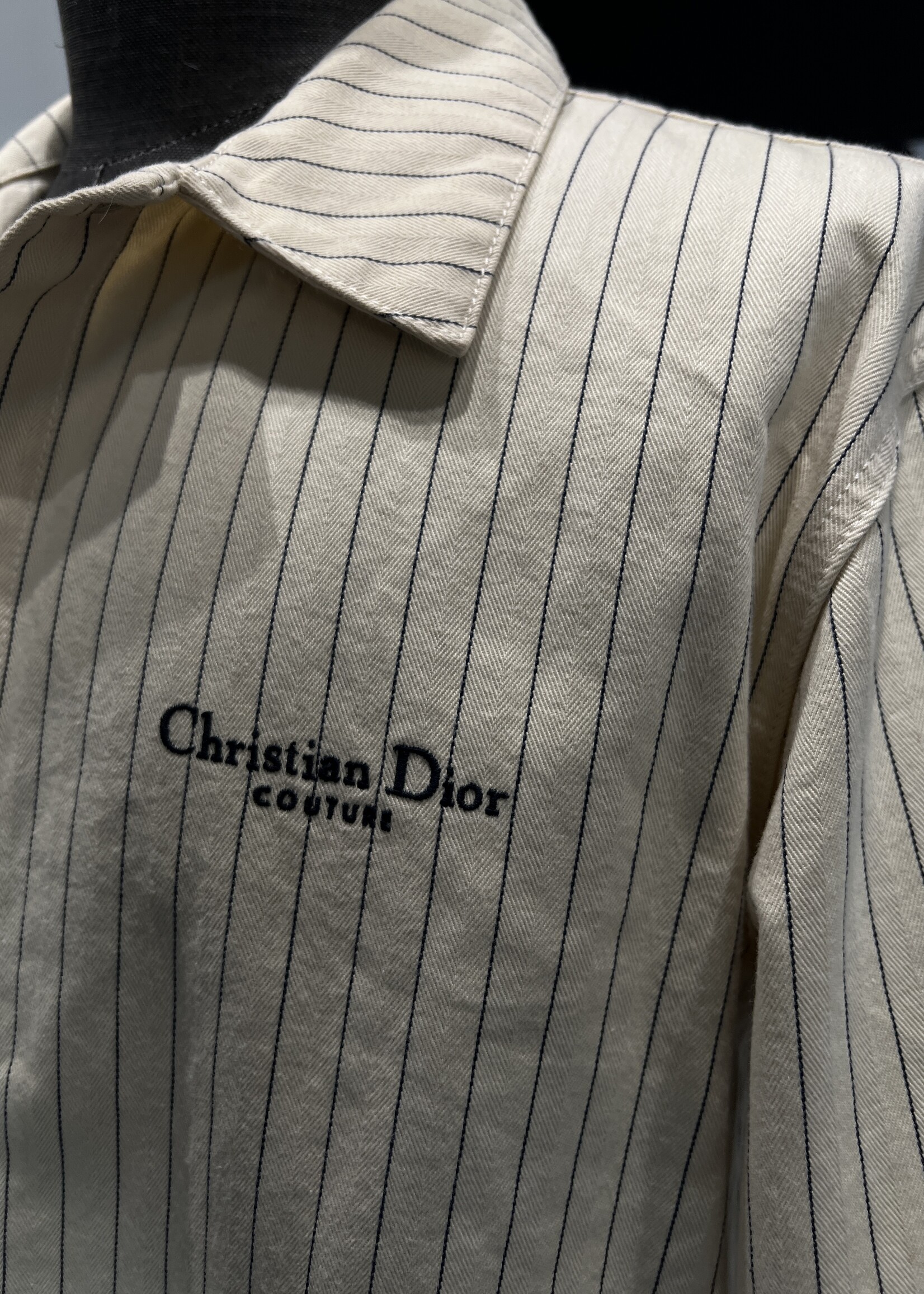Christian Dior SOLD - Christian Dior Pinstriped Overshirt