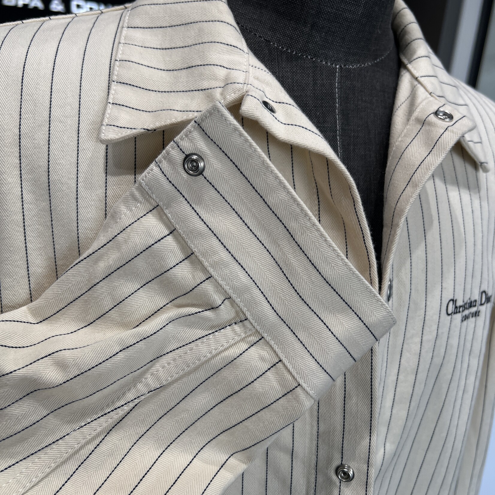 Christian Dior SOLD - Christian Dior Pinstriped Overshirt