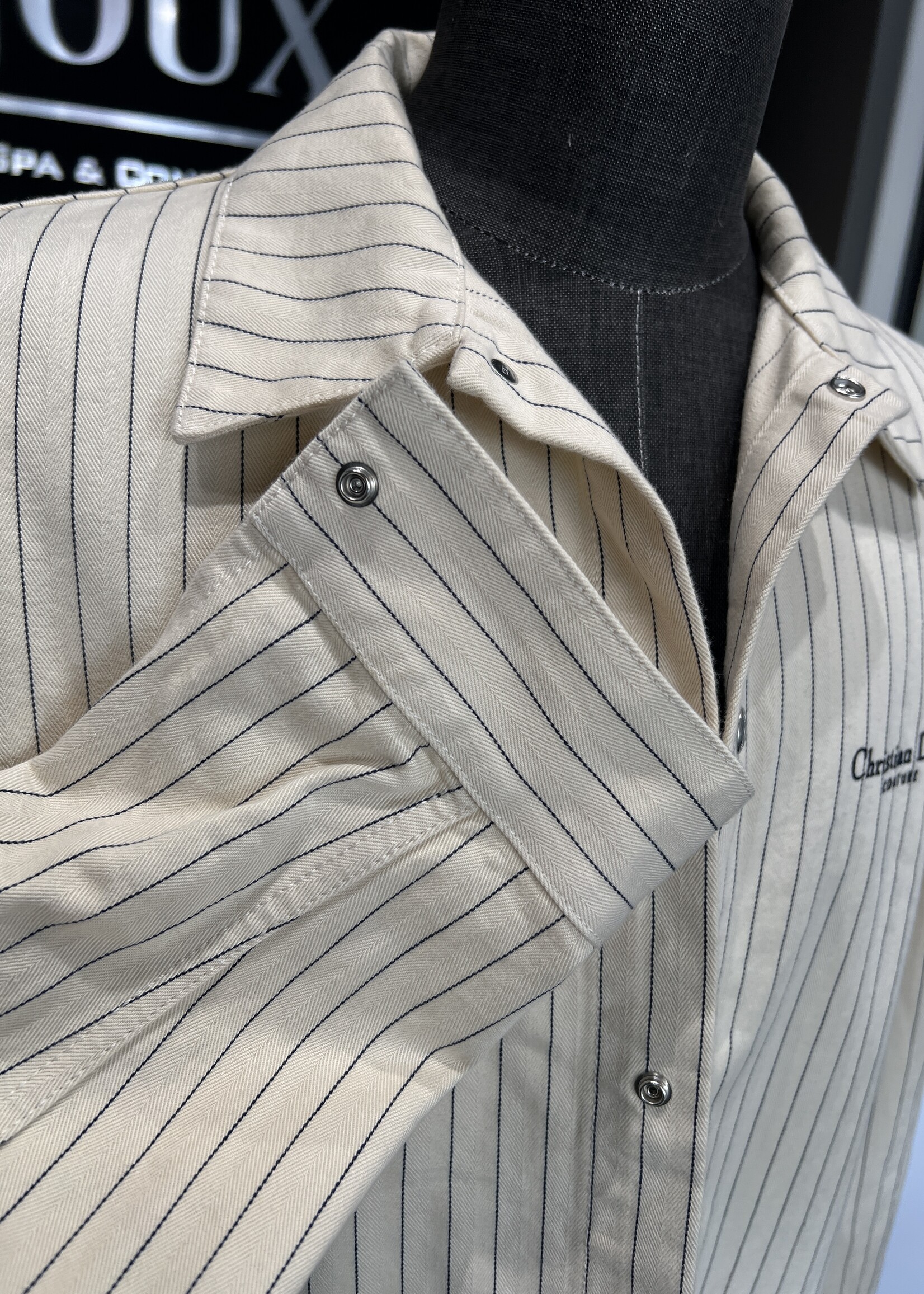 Christian Dior SOLD - Christian Dior Pinstriped Overshirt