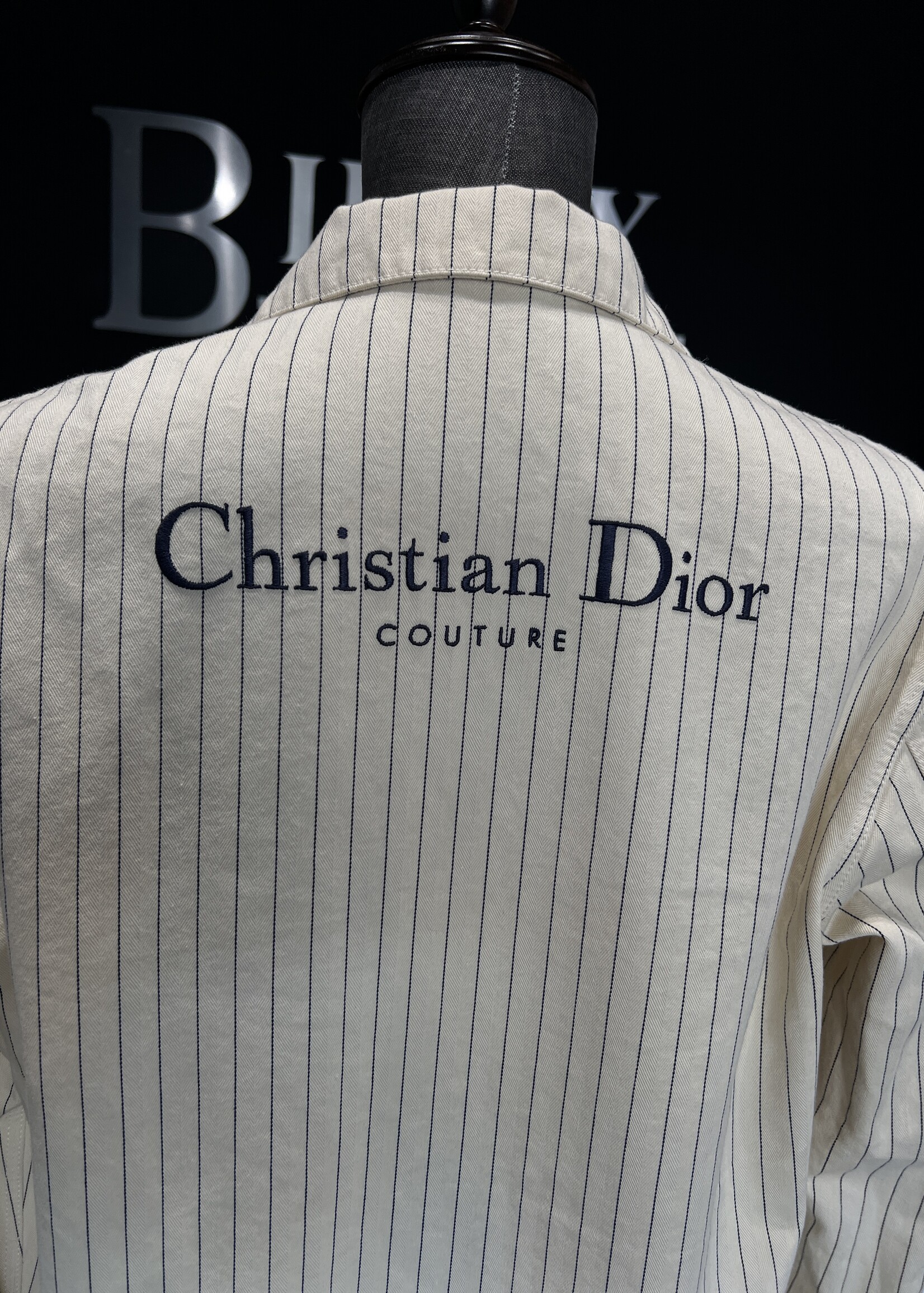 Christian Dior SOLD - Christian Dior Pinstriped Overshirt