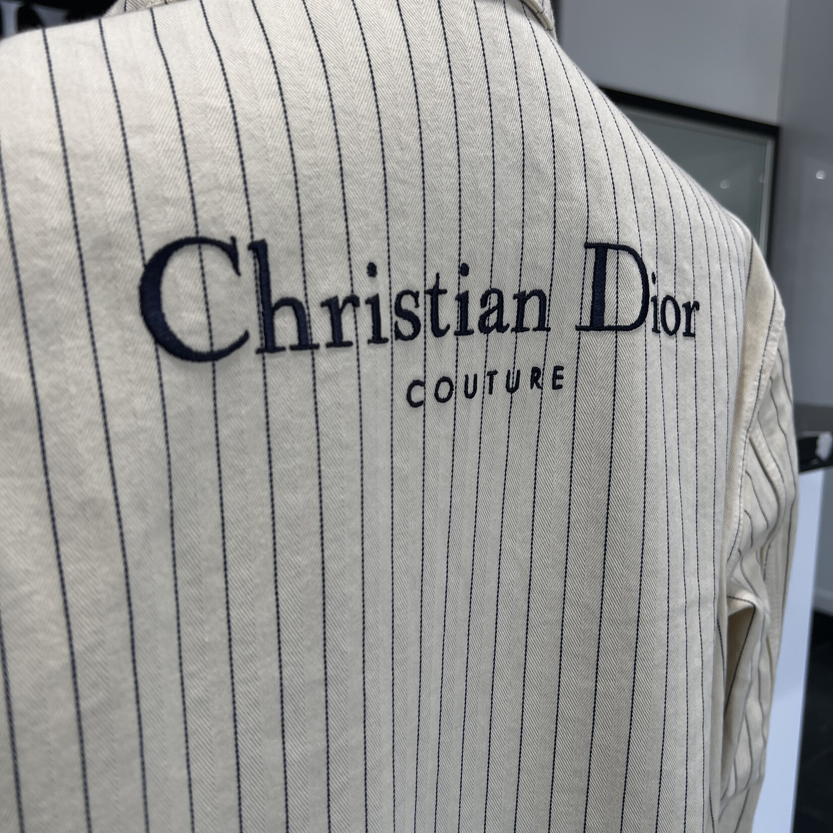 Christian Dior SOLD - Christian Dior Pinstriped Overshirt