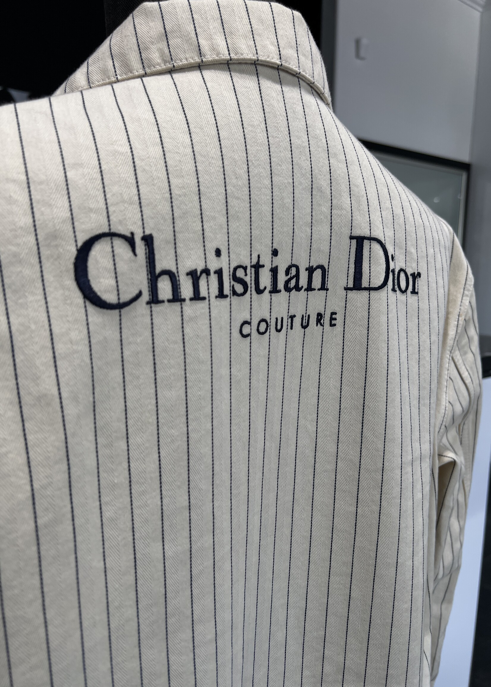 Christian Dior SOLD - Christian Dior Pinstriped Overshirt
