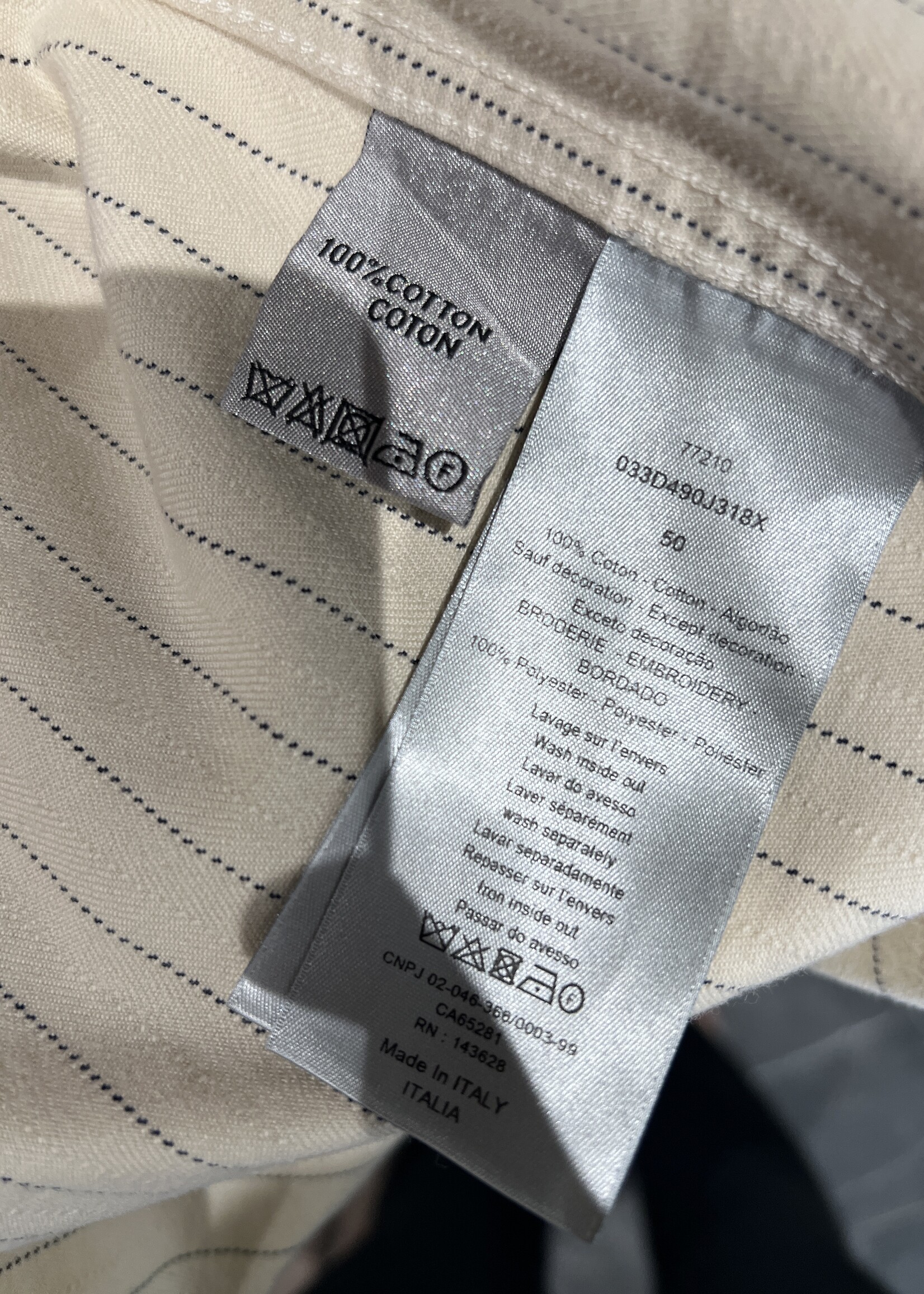 Christian Dior SOLD - Christian Dior Pinstriped Overshirt